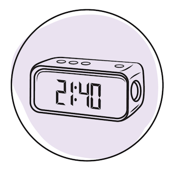 Illustration of alarm clock.