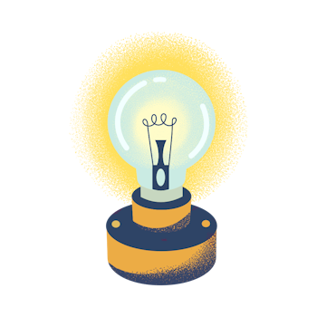 Illustration of lightbulb.
