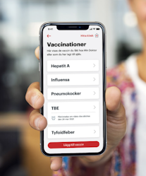 Vaccinationskortet i appen Vaccinationskortet finns alltid tillgängligt i Min Doktors app