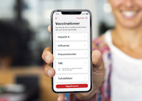 Vaccinationskortet i appen Bild på vaccinationskortet i appen