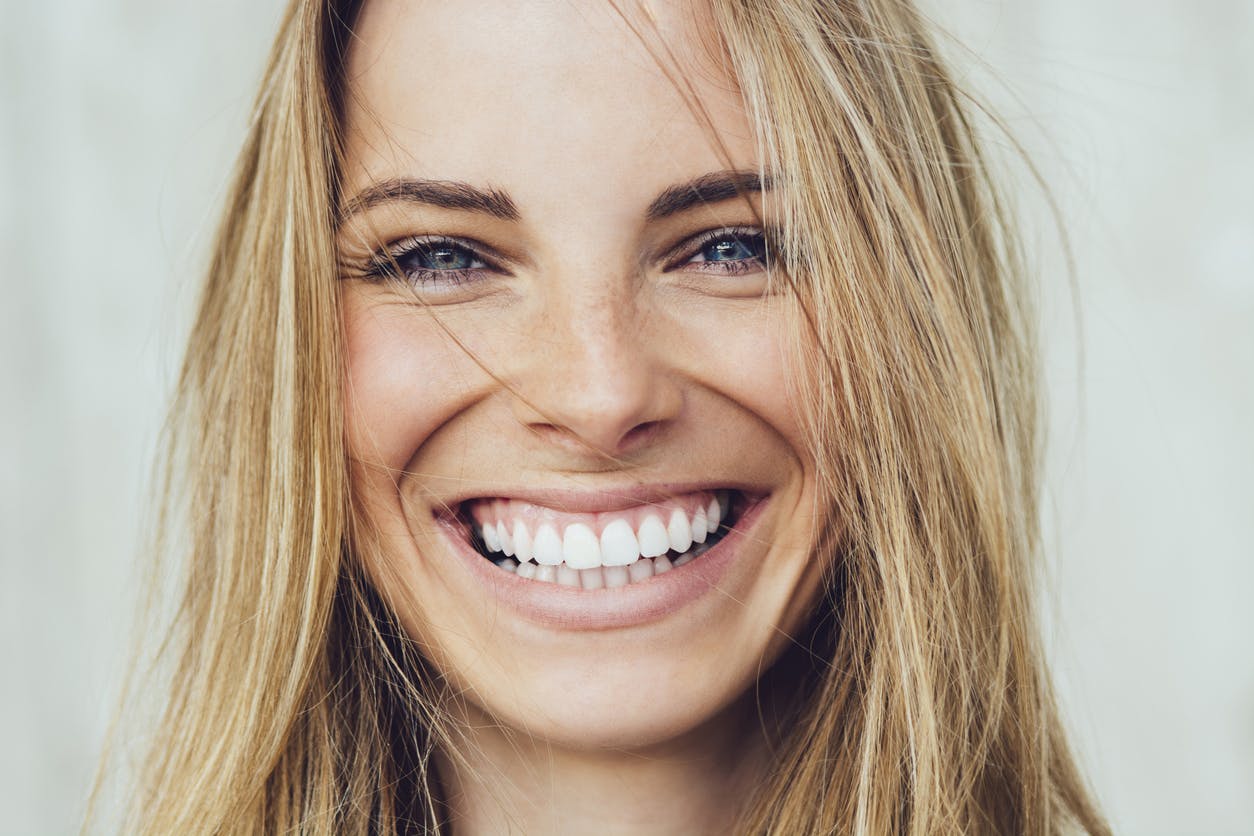 Closeup of a woman smiling
