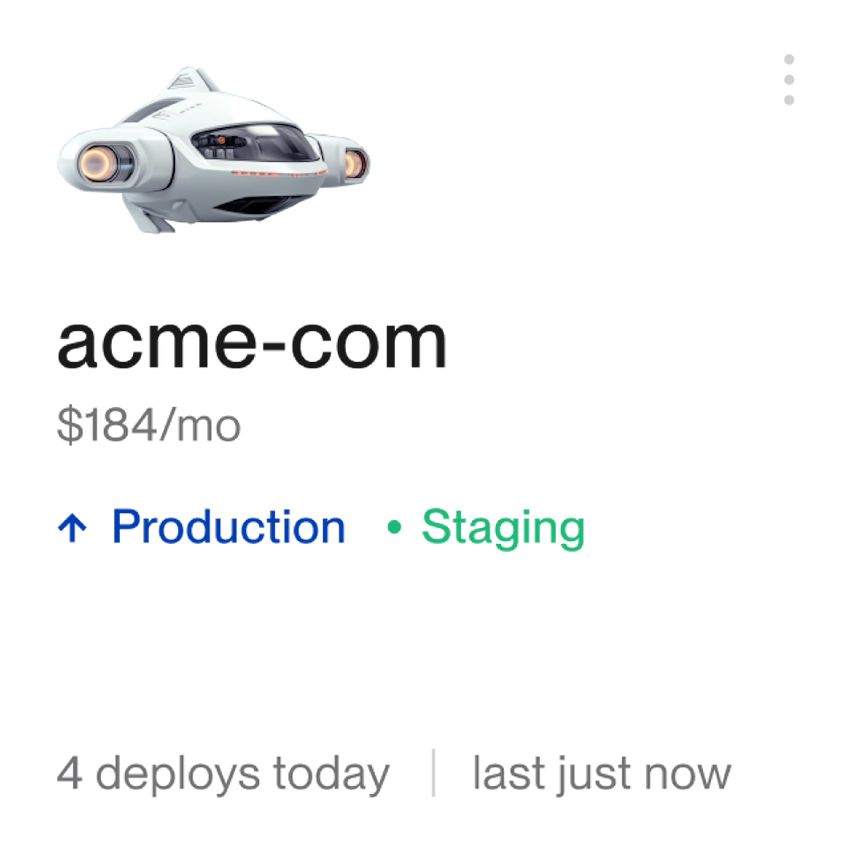 Spaceship in service card