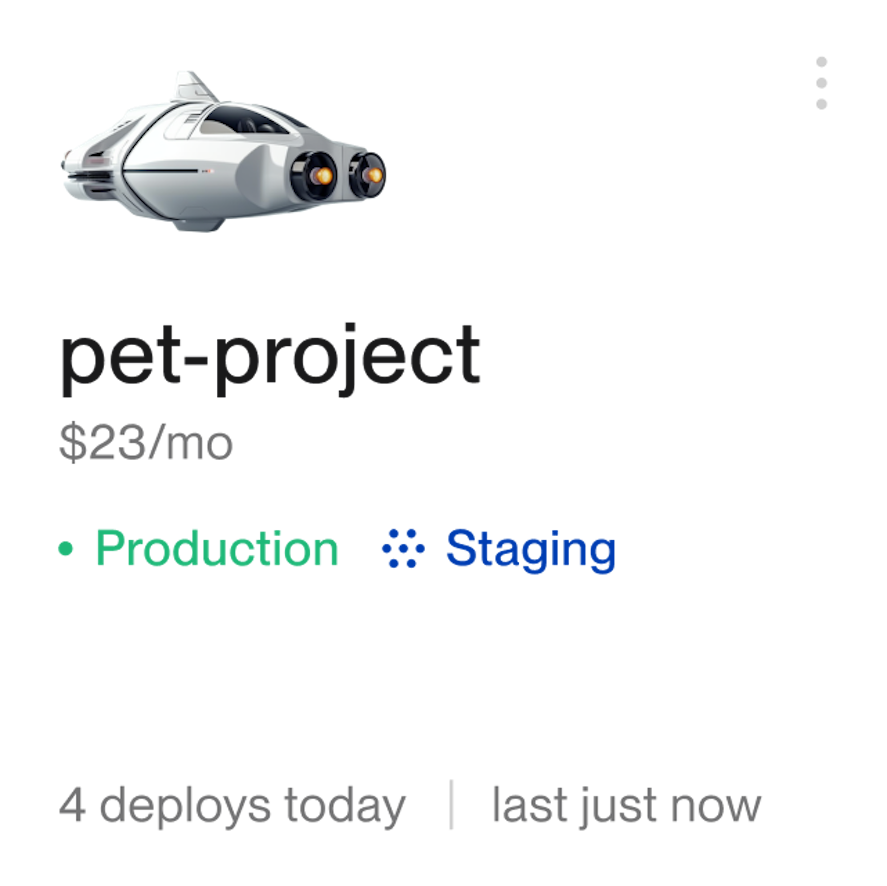 Spaceship in service card