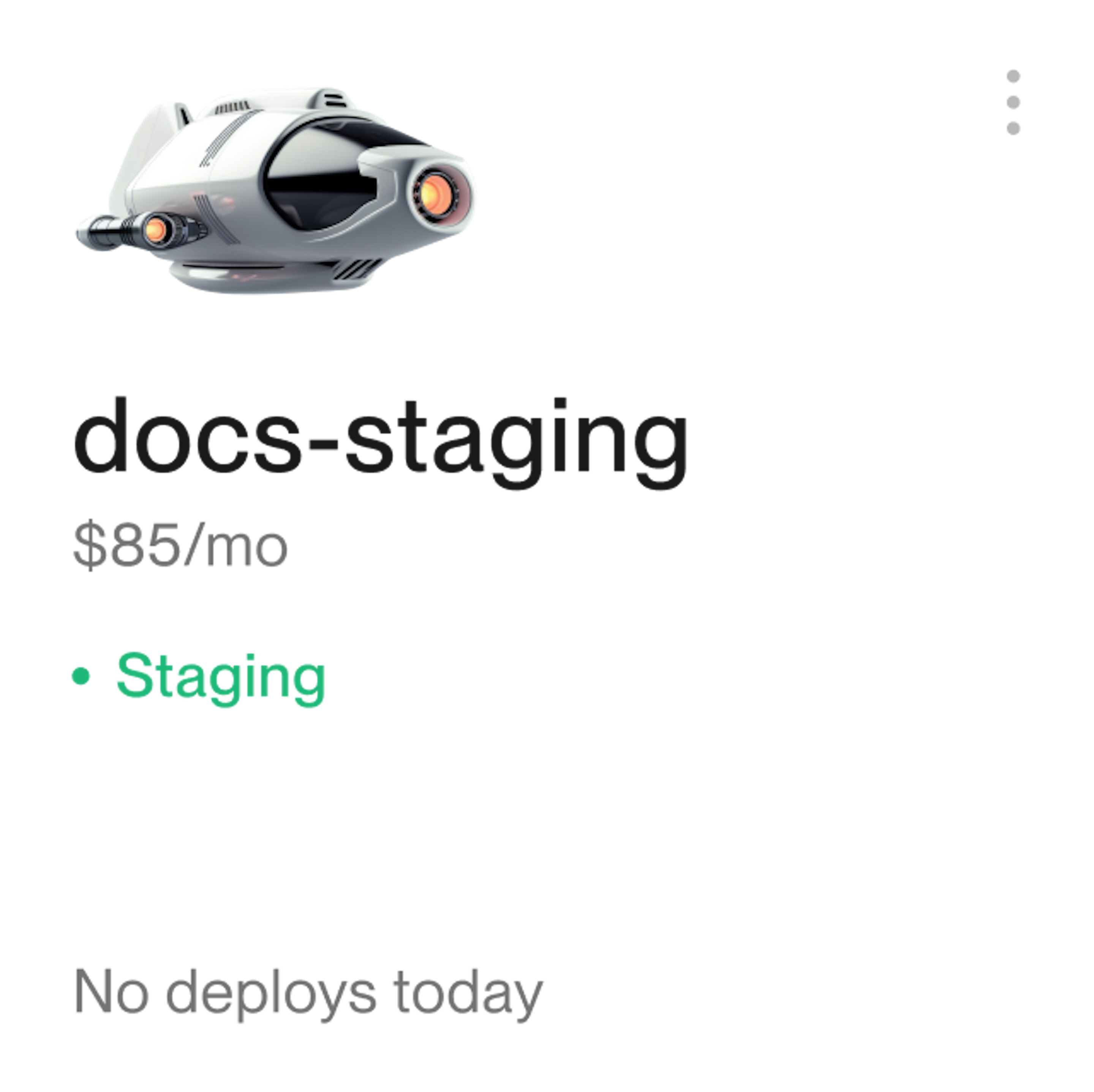 Spaceship in service card