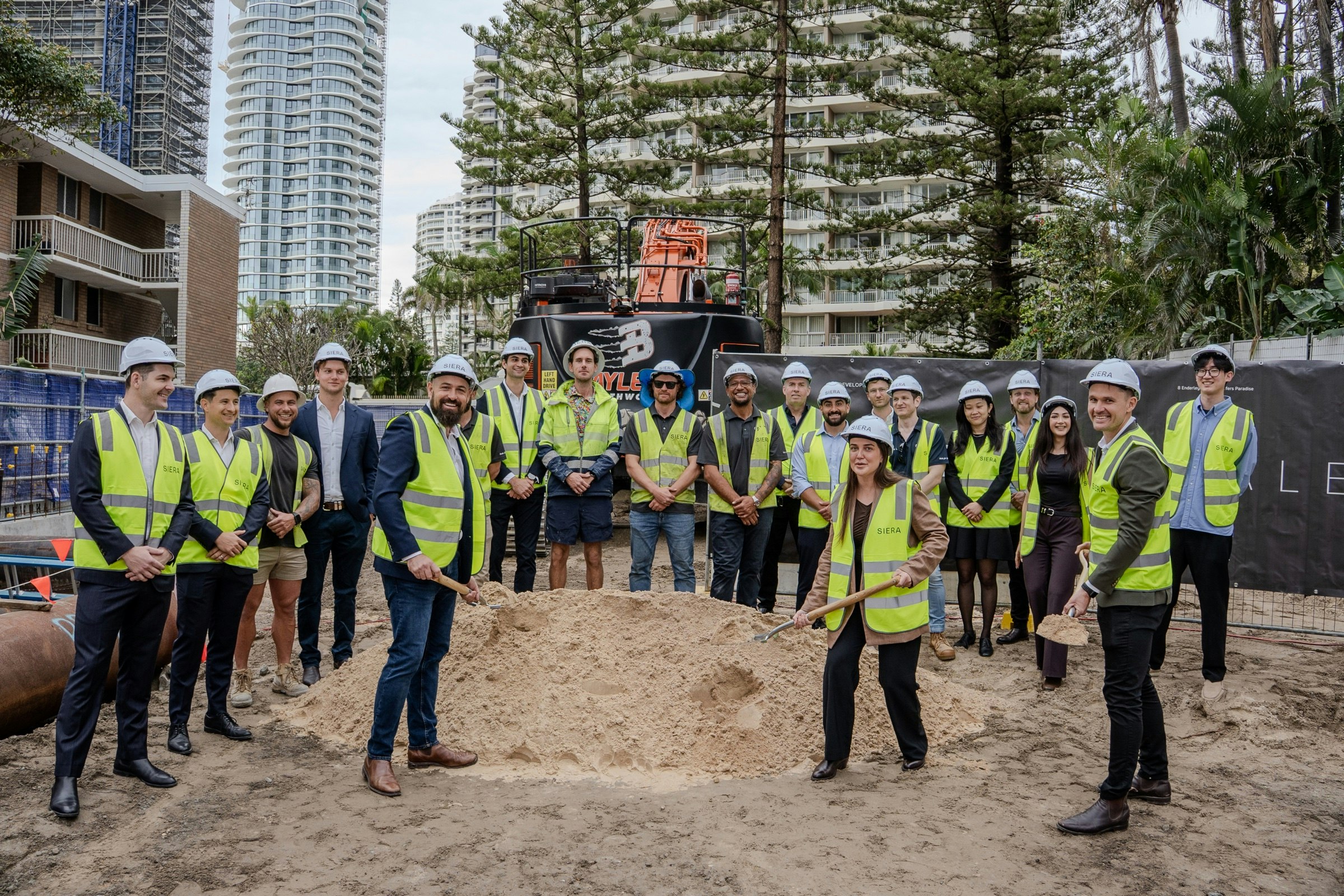 The SIERA team breaks ground on Exhale on the Gold Coast in August 2026.