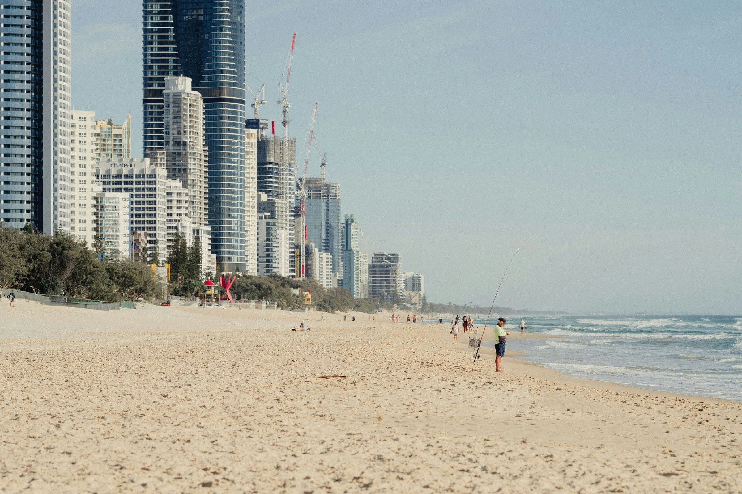 Beach and high-rise skyline at Surfers Paradise on the Gold Coast