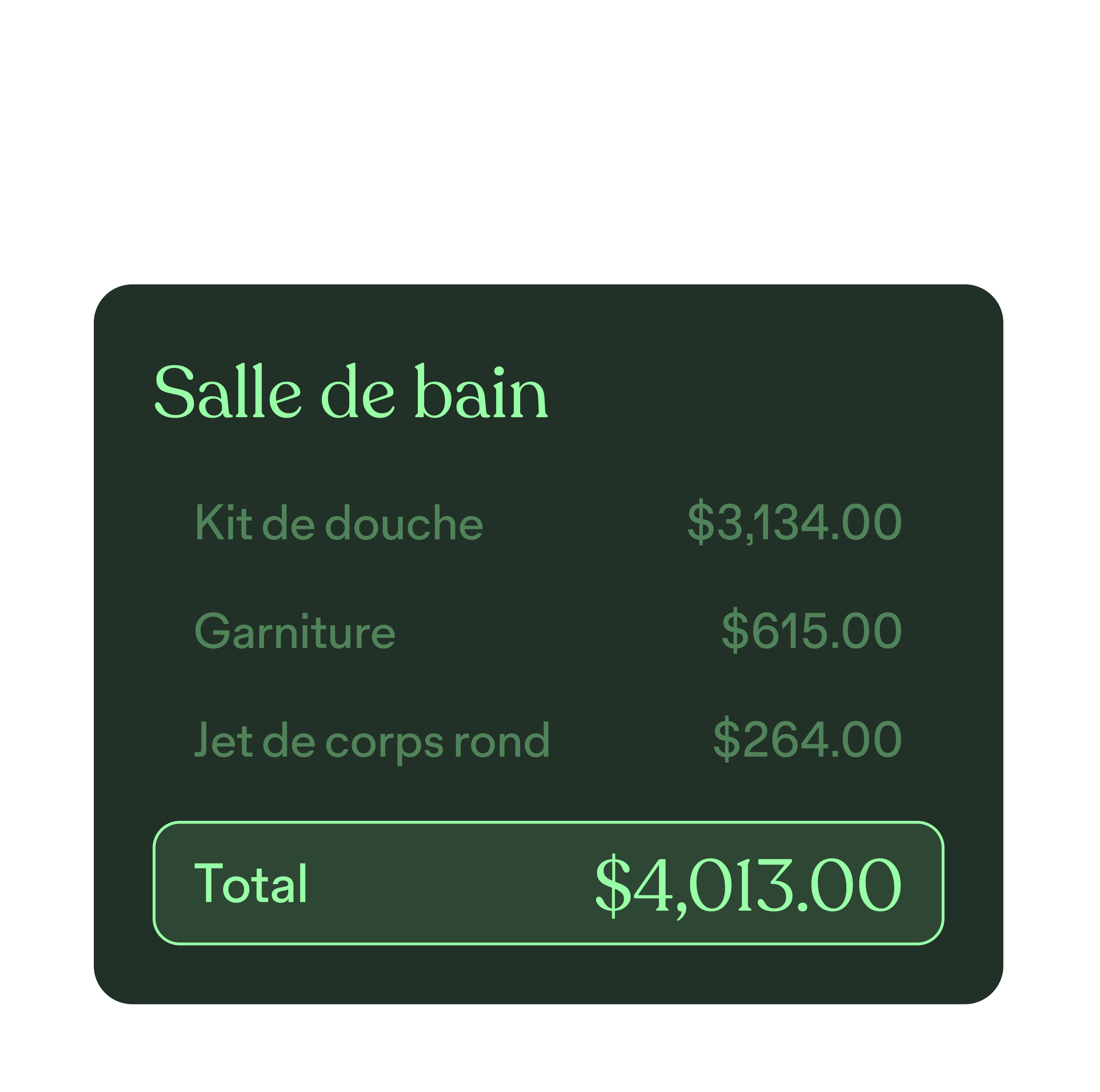 Prix détaillés et devis instantanés