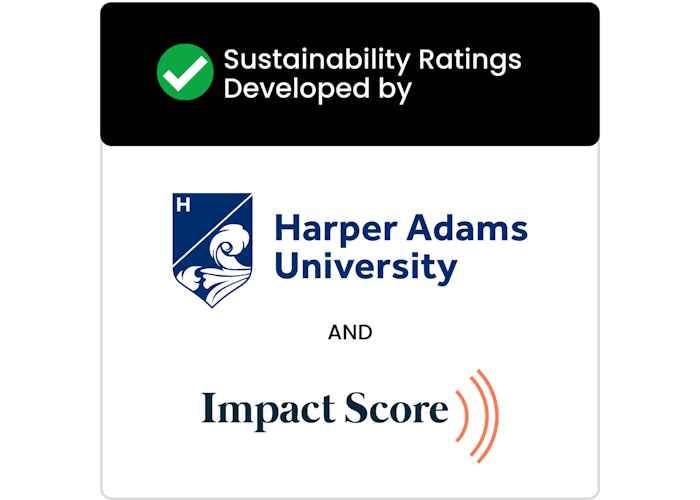Badge confirming ratings developed by Harper Adams University and Impact Score
