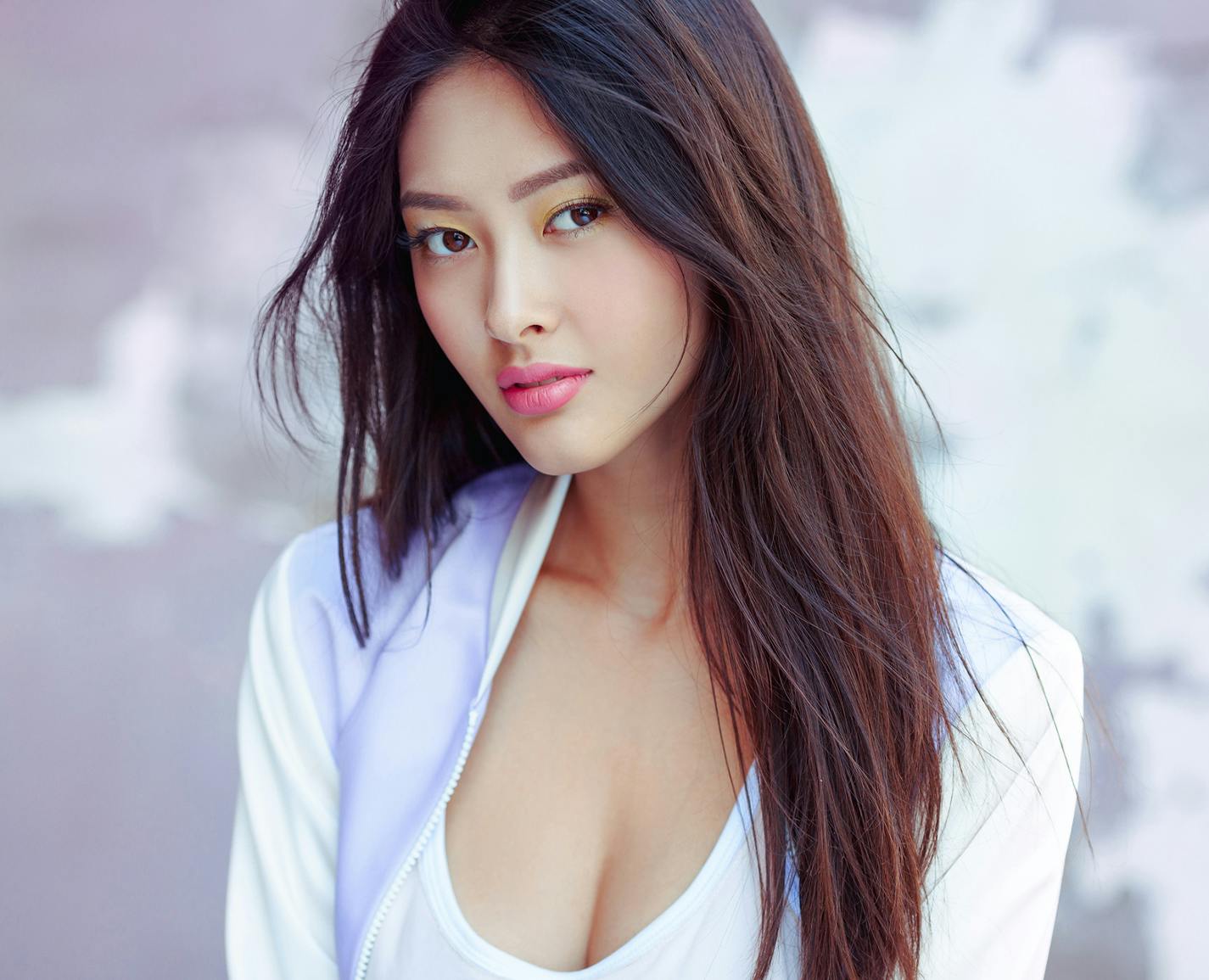 woman with long brown hair