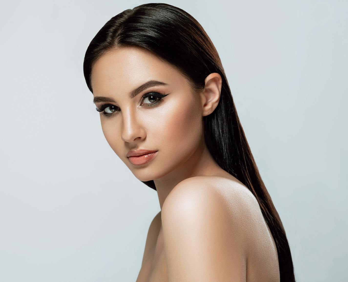 woman with long brown hair