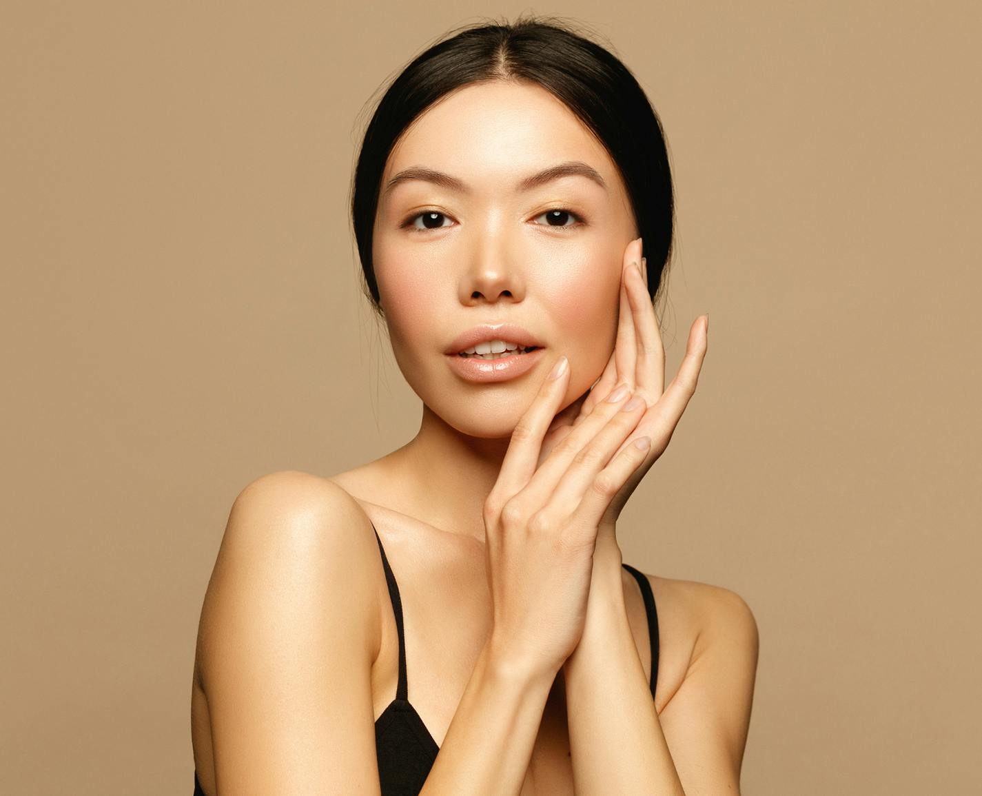 woman with her hair up