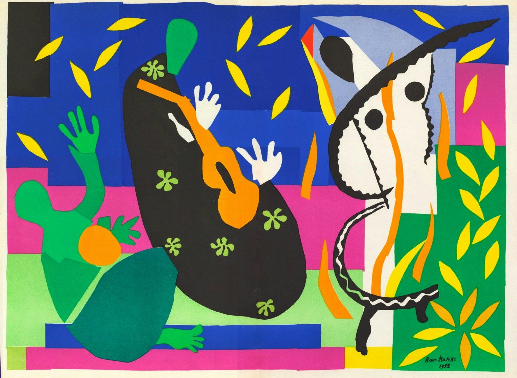 Henri Matisse created in 1952 in Nice the painting, Sorrow of the King