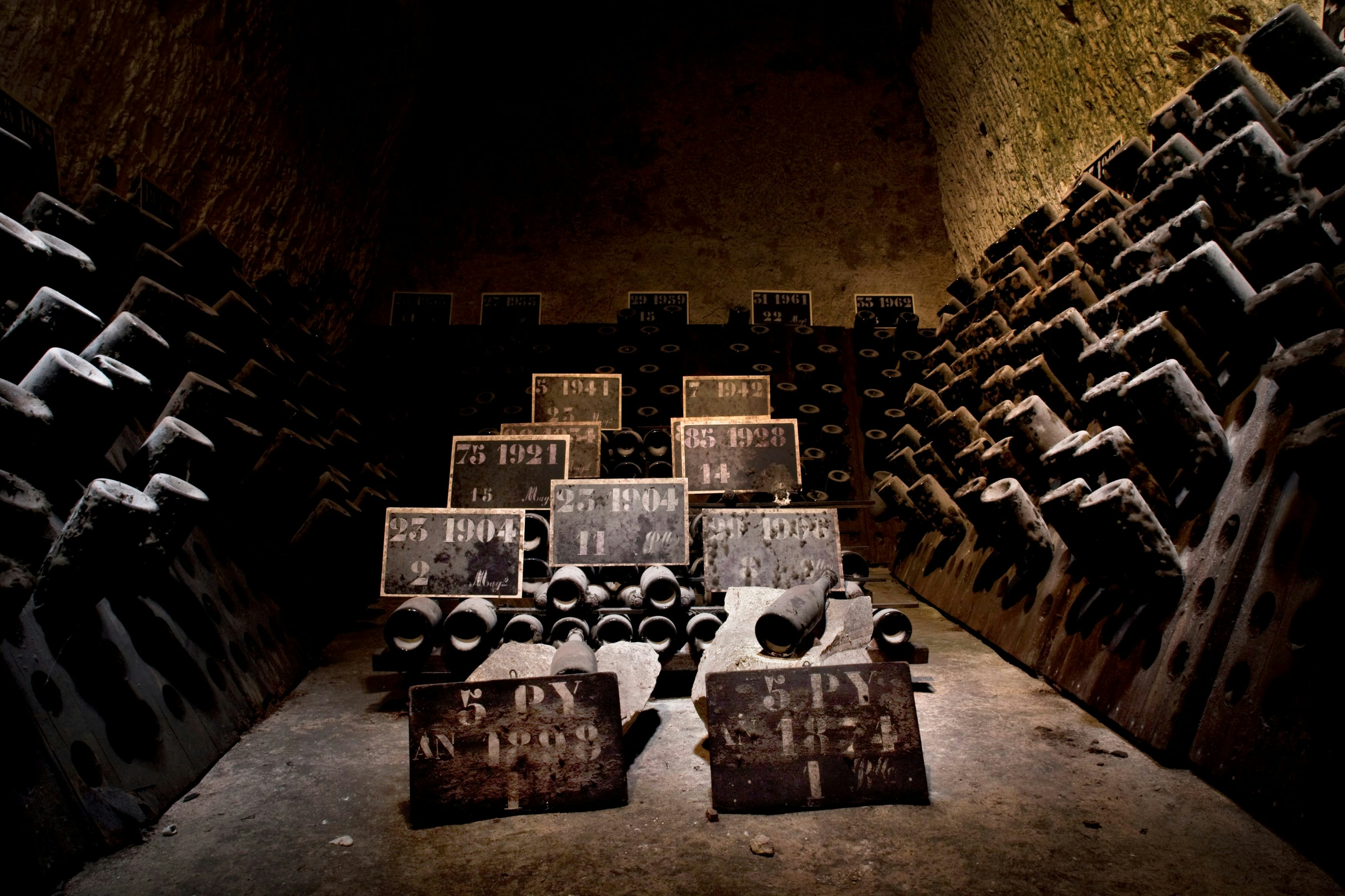 Exceptionnal bottles in Domaine Pommery cellars
