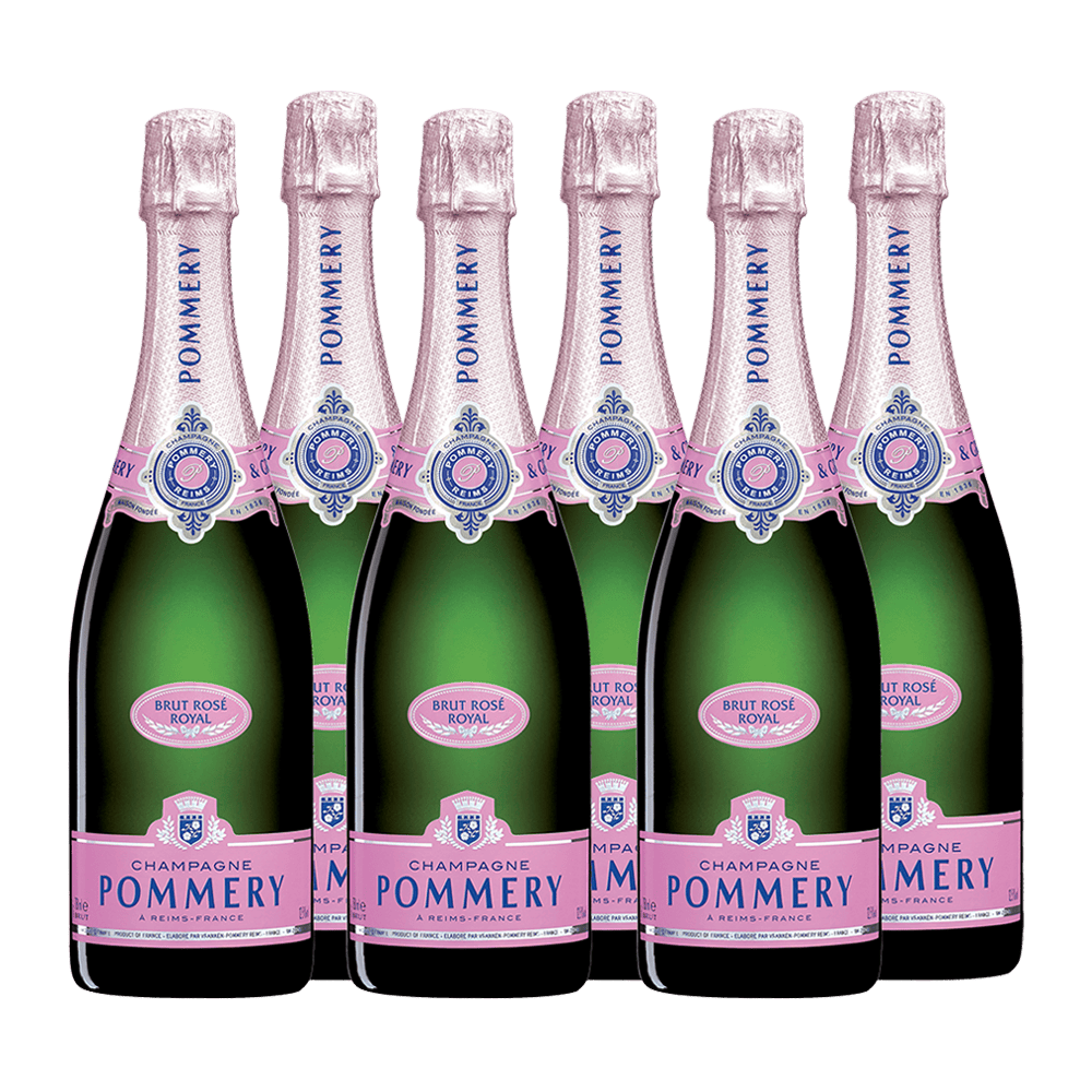 Case of 6 bottles of Pommery Brut Rosé Royal 75cl 