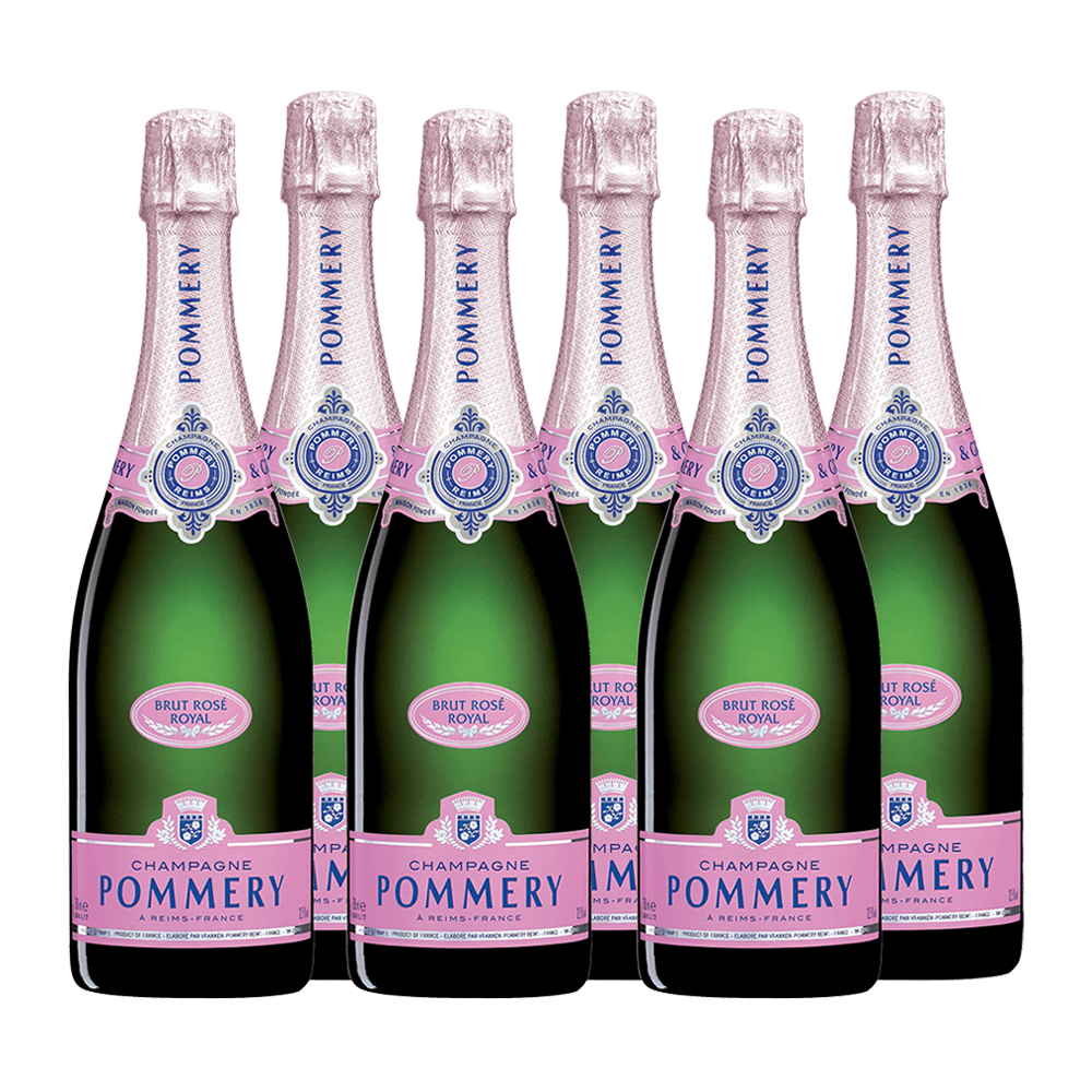 Caisse de 6 bouteilles de Pommery Brut Rosé Royal 75cl 