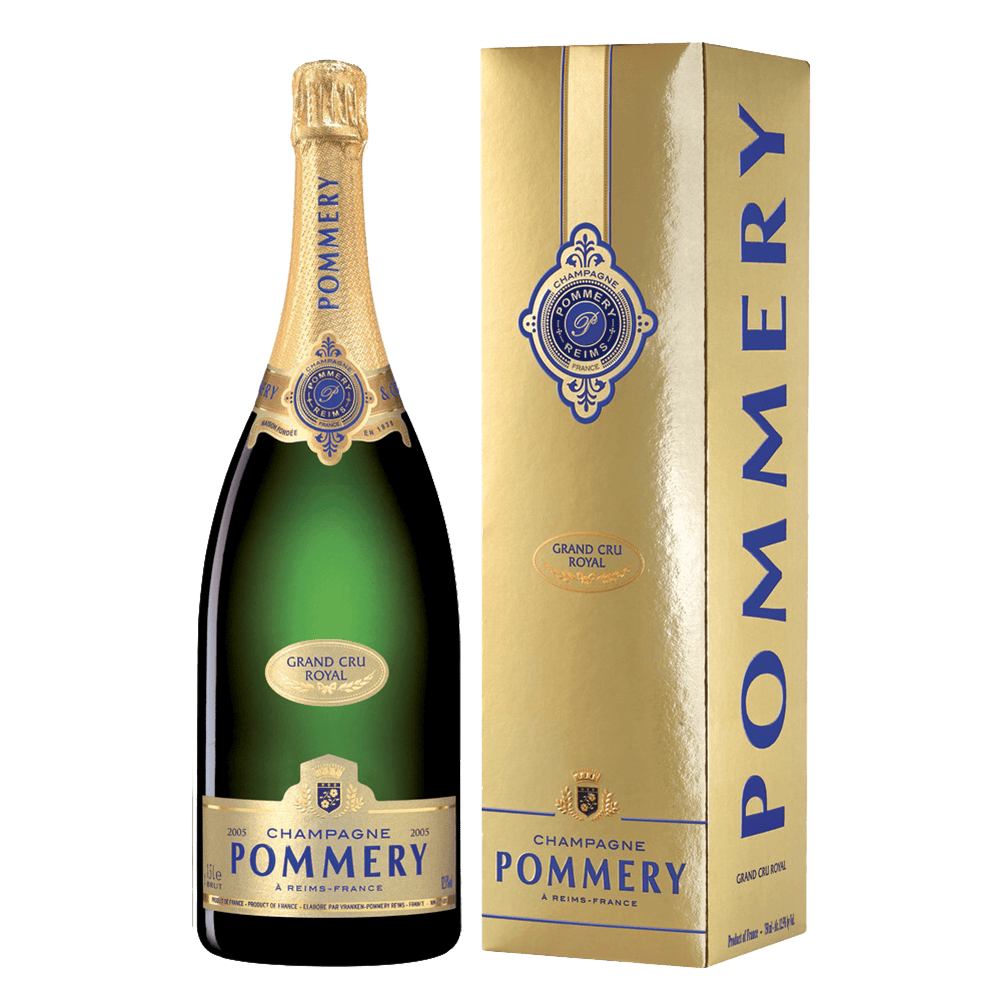 Bottle of Pommery Grand Cru Royal 2005 150cl with case