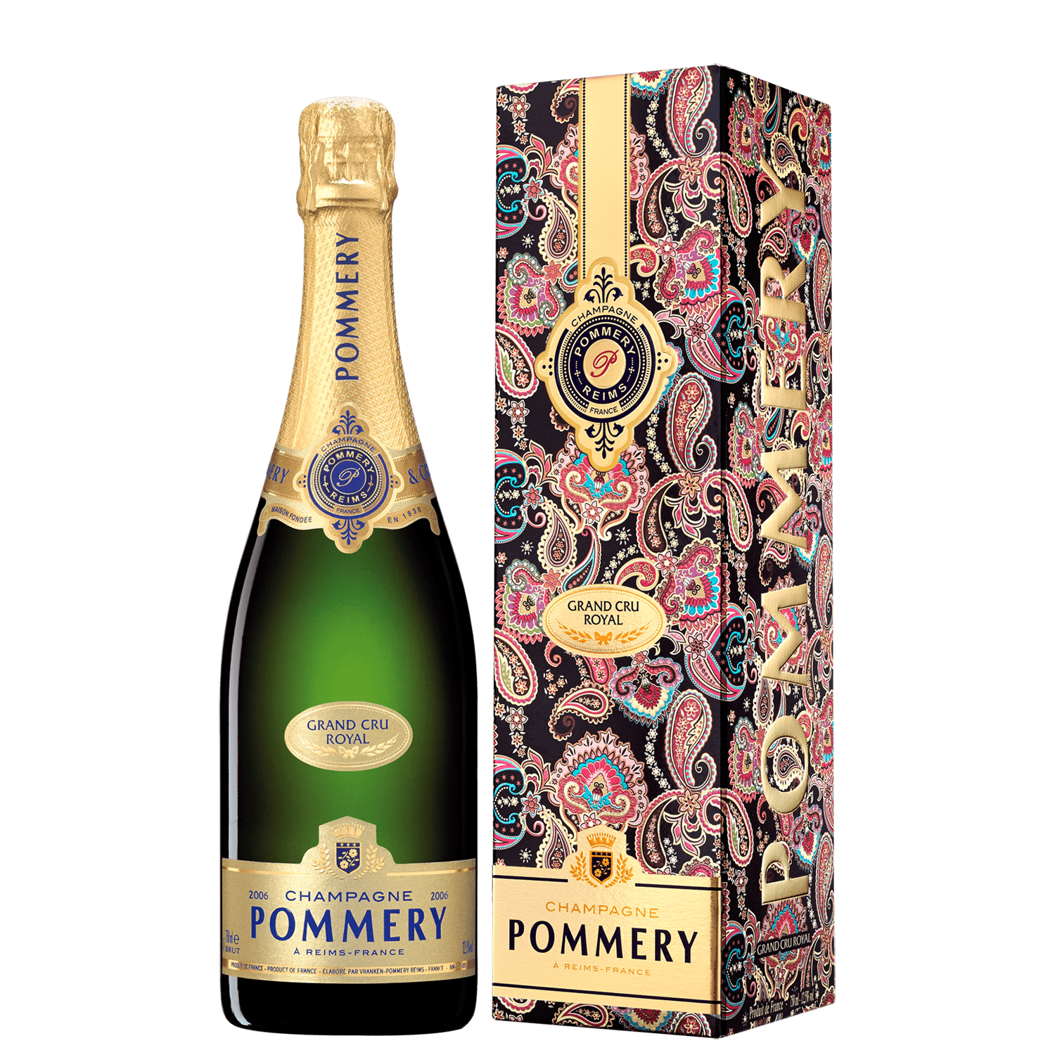 Bottle of Pommery Grand Cru 2008 with case