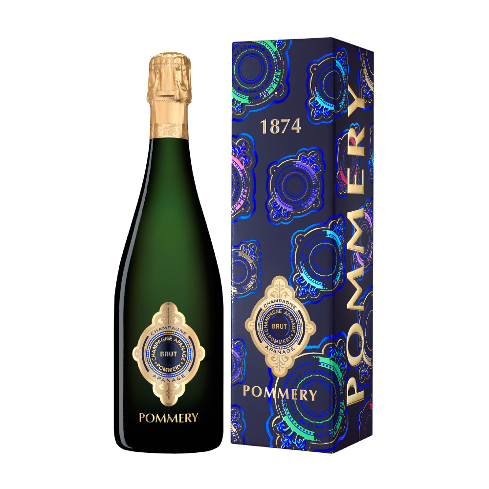 A Bottle of Pommery Apanage Brut 1874 with case