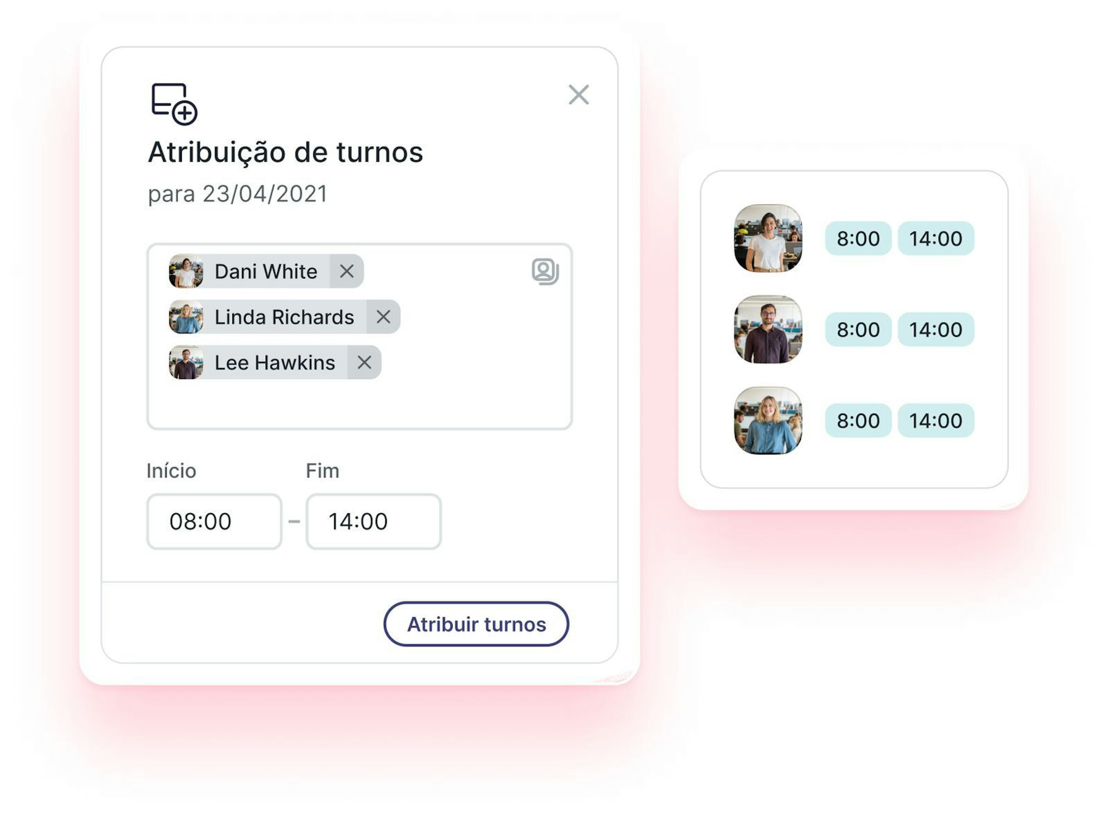 gestão de turnos
