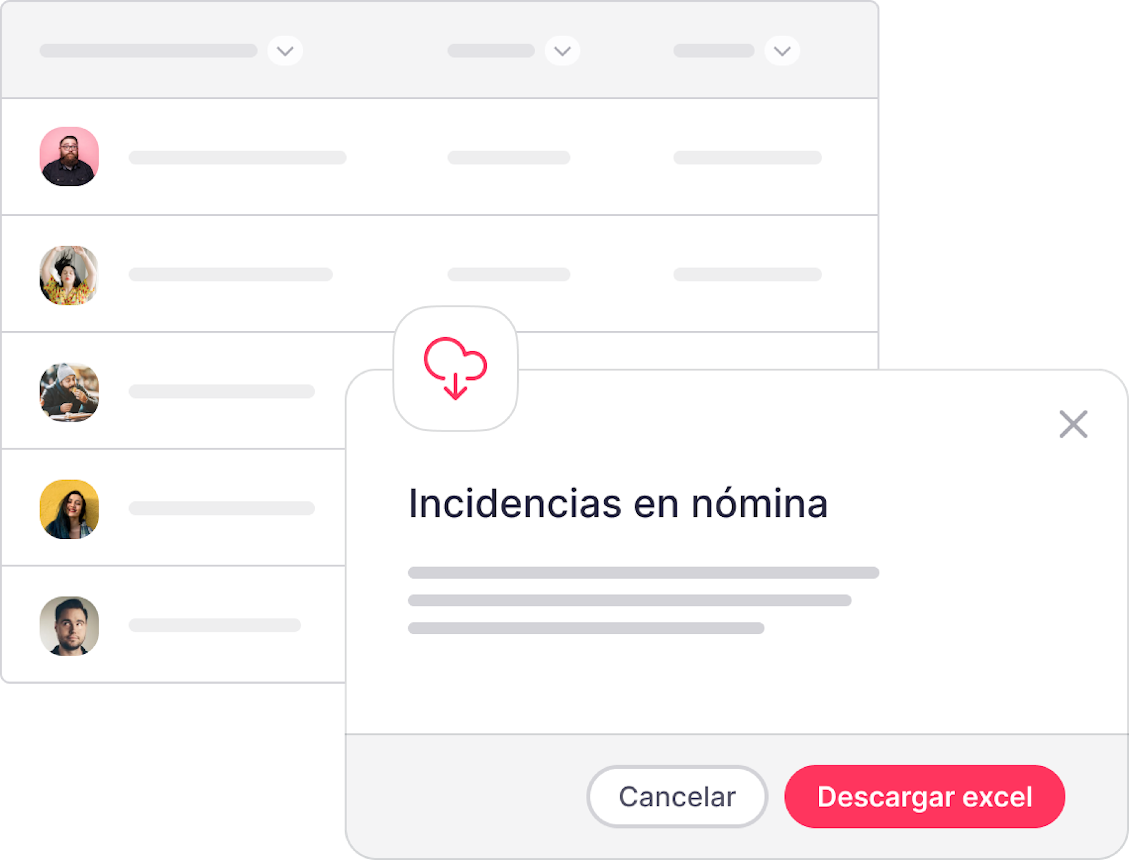 incidencia de nomina