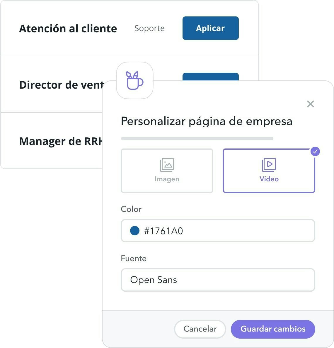 - personaliza página empresa