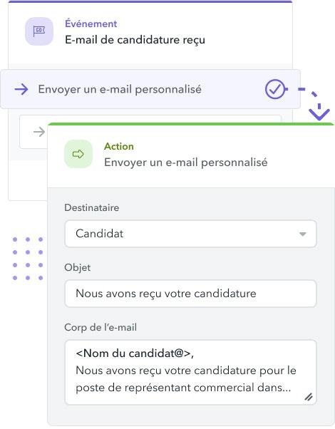 Améliorez l'expérience de vos candidats grâce à des e-mails automatisés Améliorez l'expérience de vos candidats grâce à des e-mails automatisés