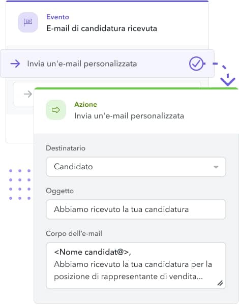 Migliora l'esperienza dei candidati con email automatiche