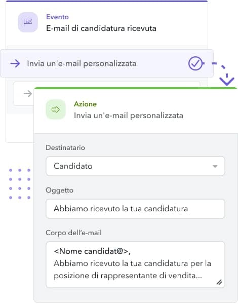 Migliora l'esperienza dei candidati con email automatiche