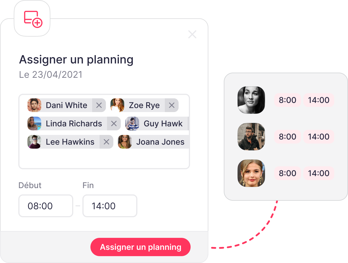 Assigner un planning Assigner un planning