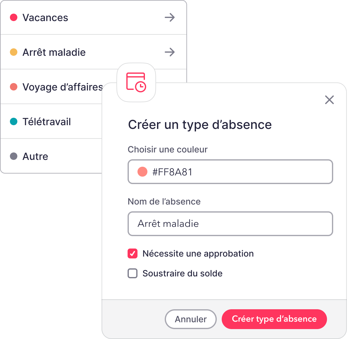 Créer un type d'absence Créer un type d'absence