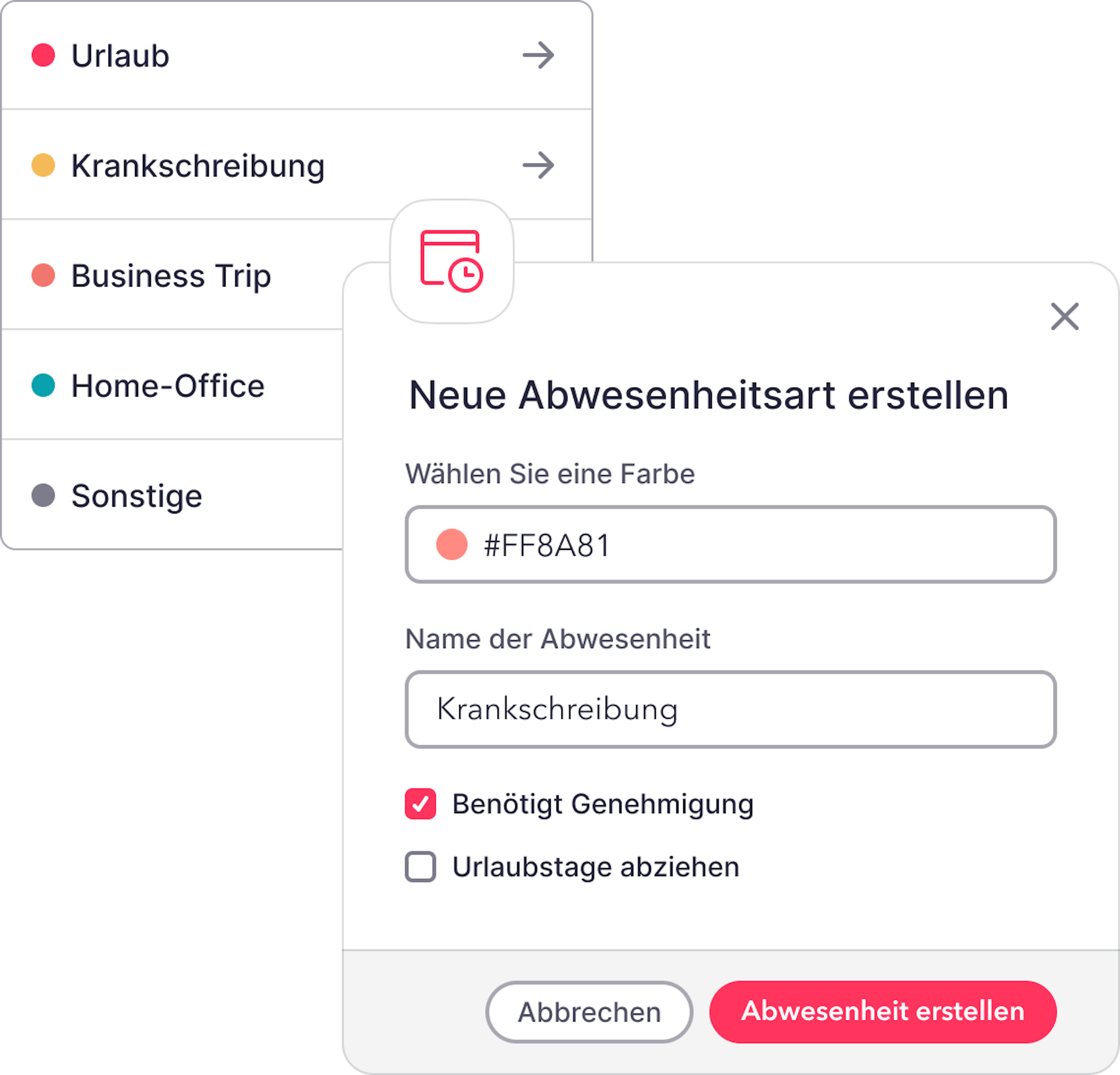 Neue Abwesenheitsart erstellen