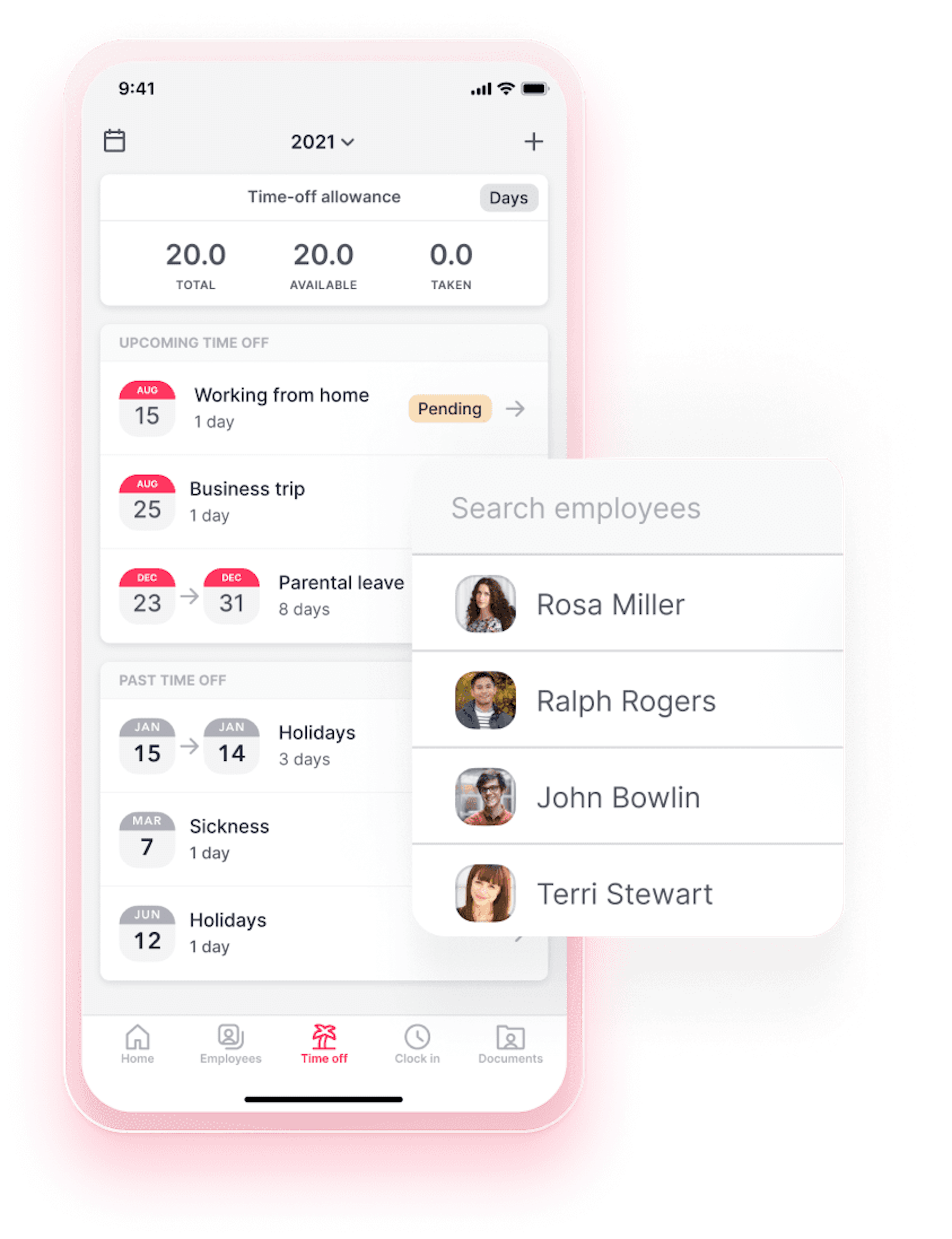 manage employees through an app