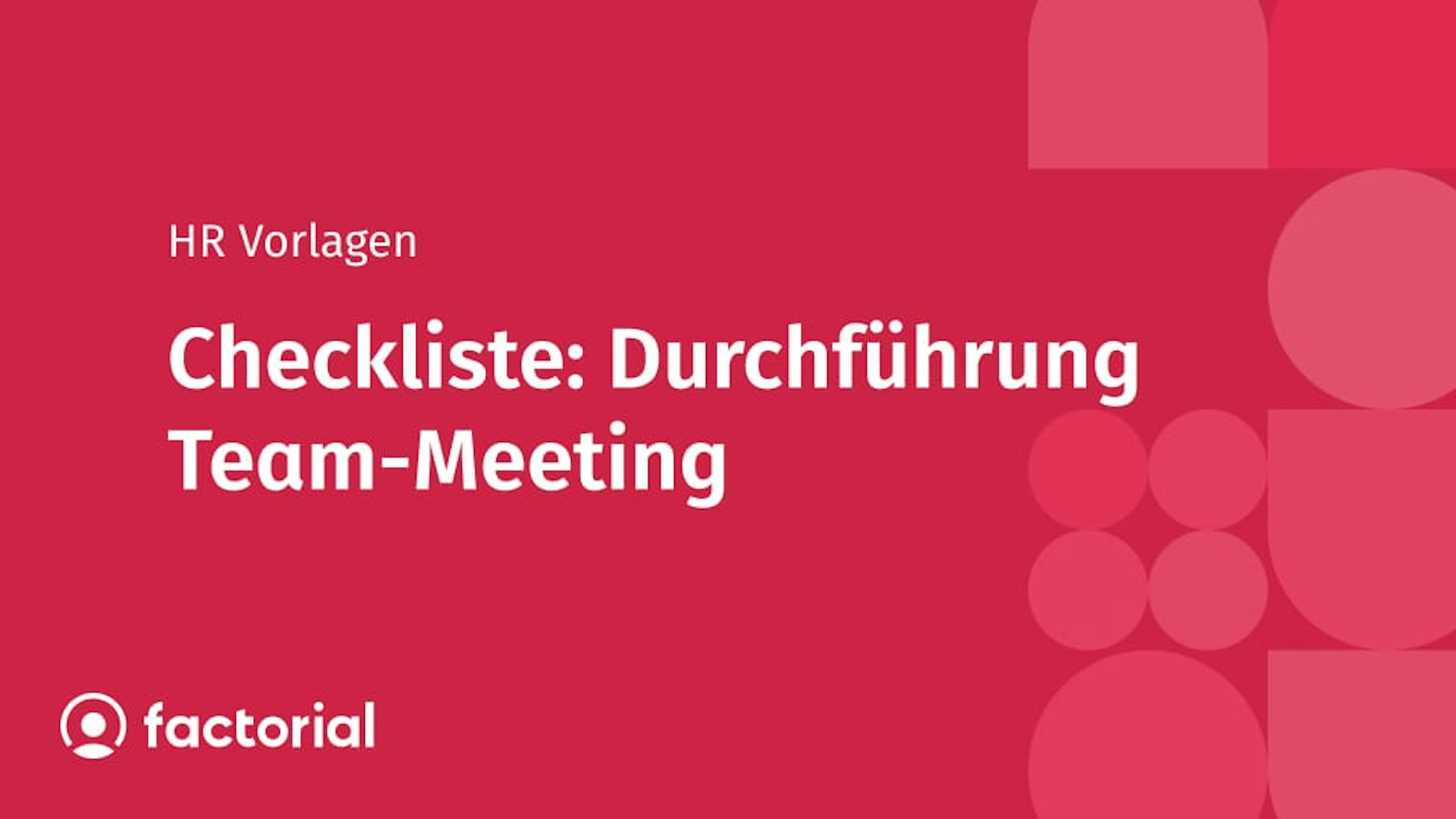 Checkliste: Durchführung Team-Meeting