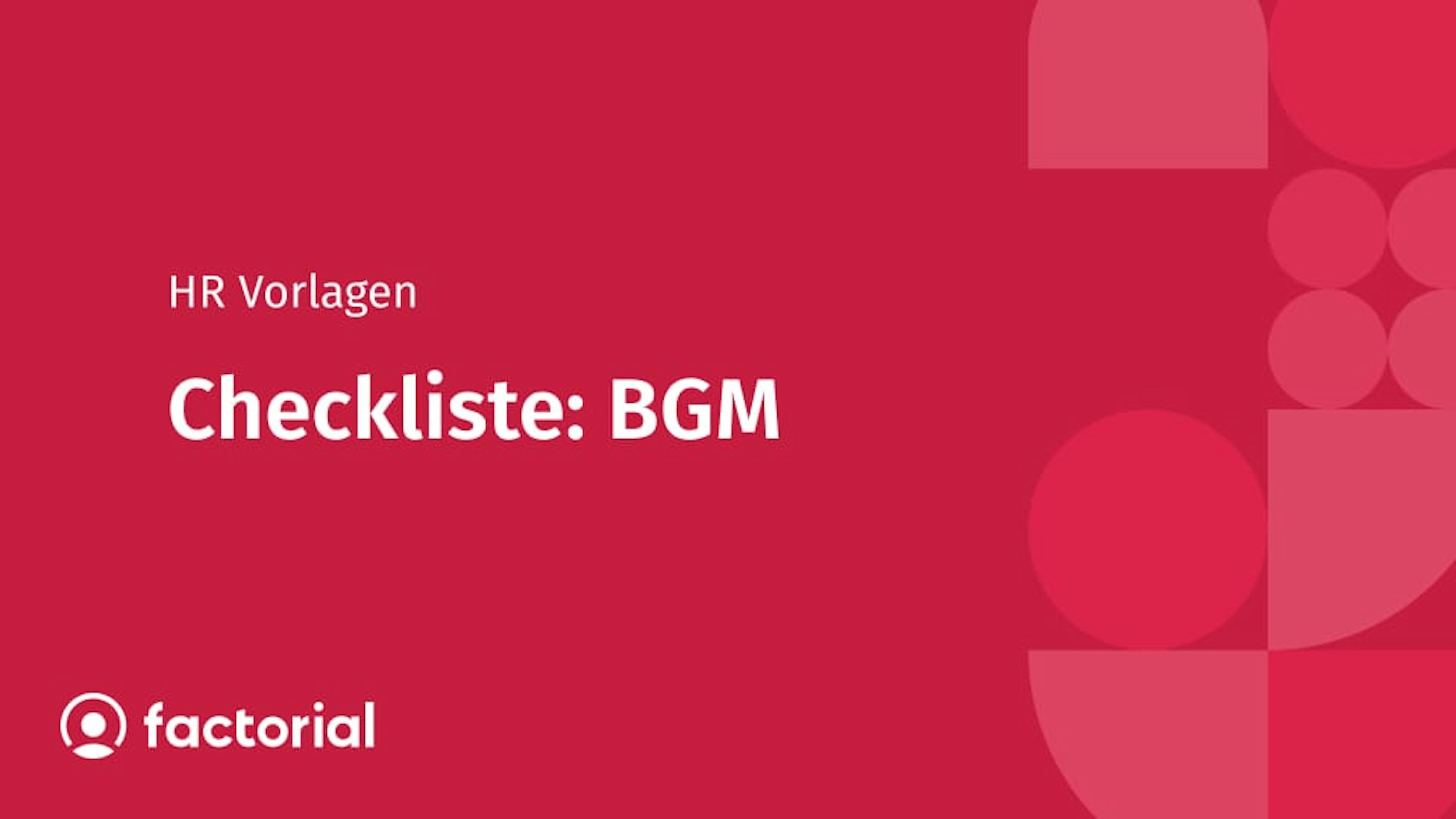 Checkliste: BGM