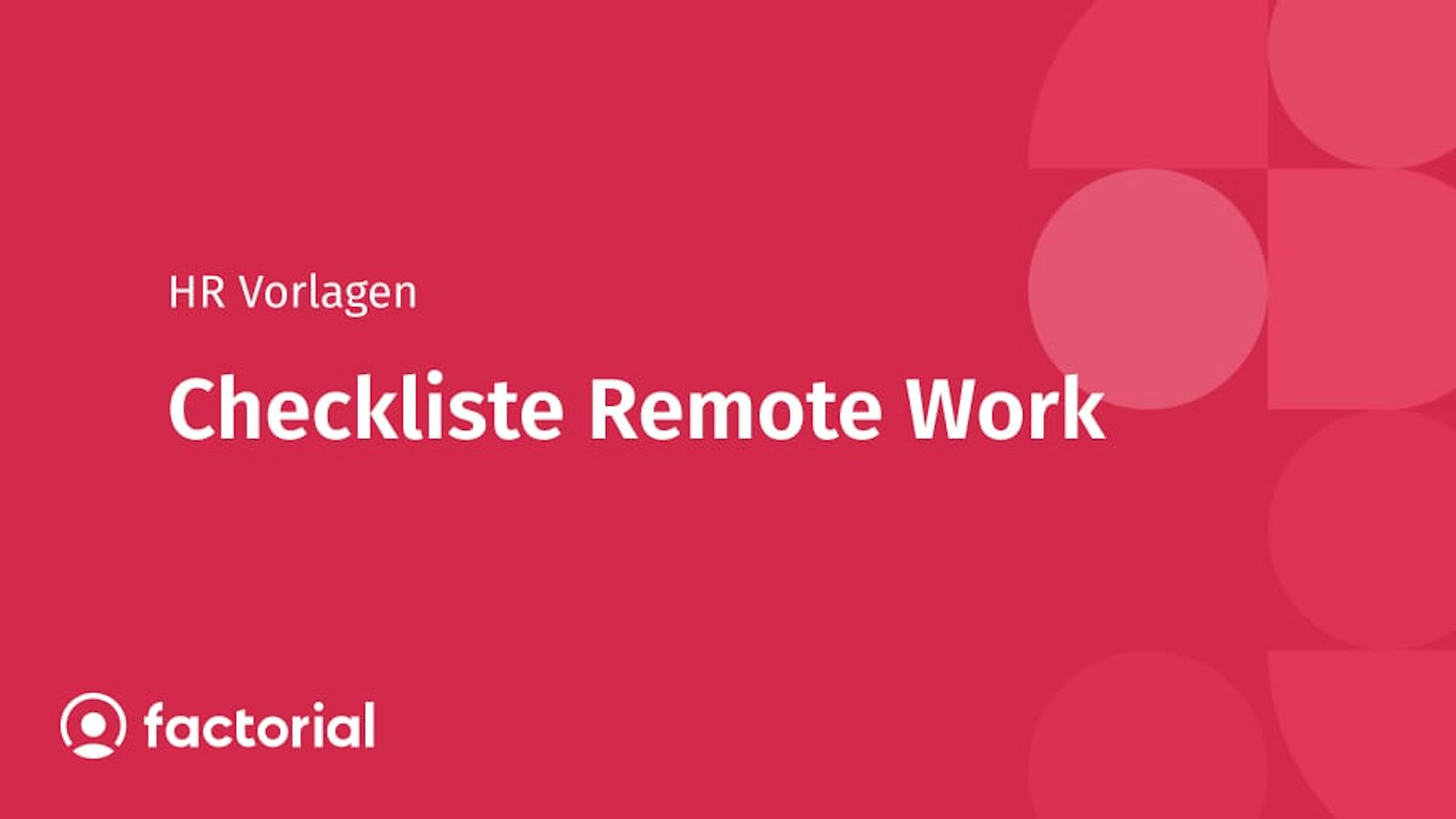 Checkliste Remote Work