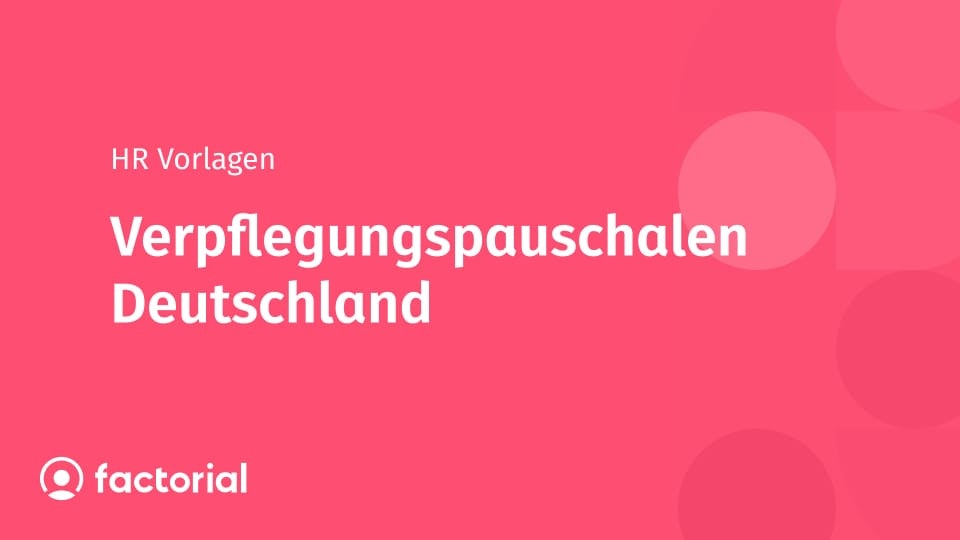 Verpflegungspauschalen Deutschland