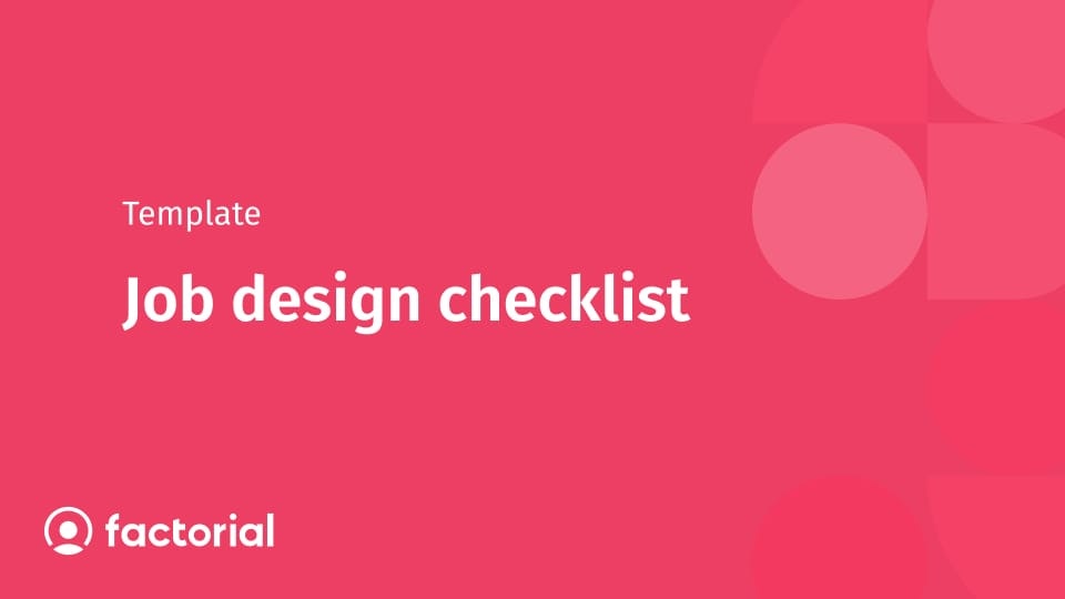 Job design checklist Job design checklist
