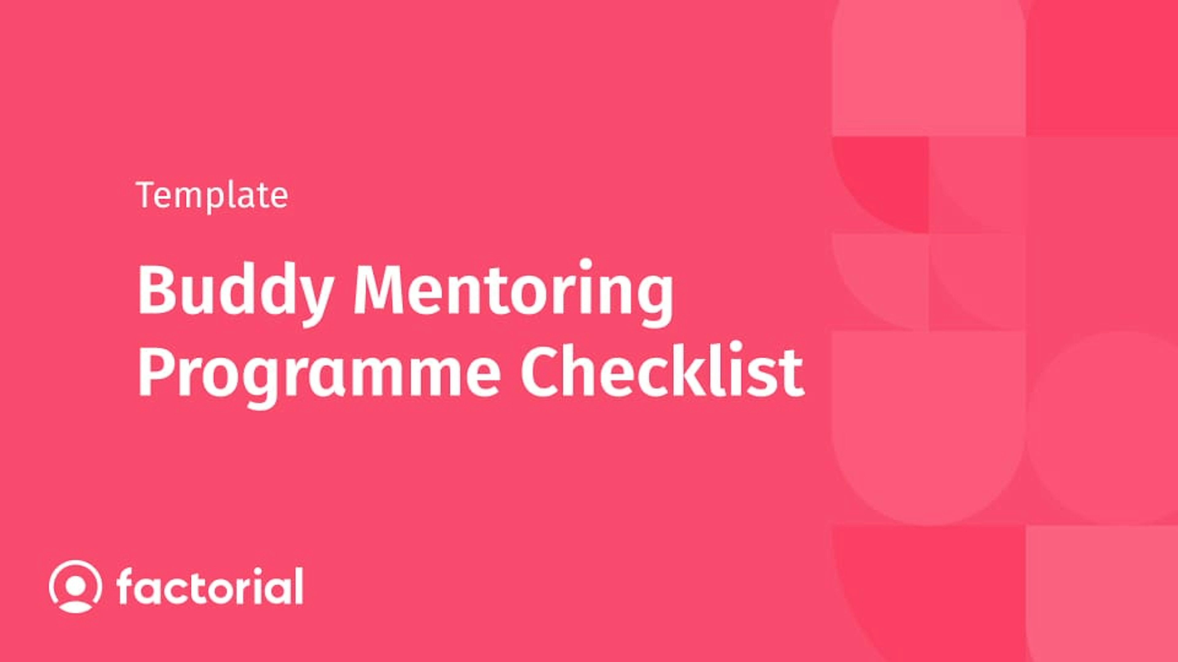 Buddy Mentoring Programme Checklist