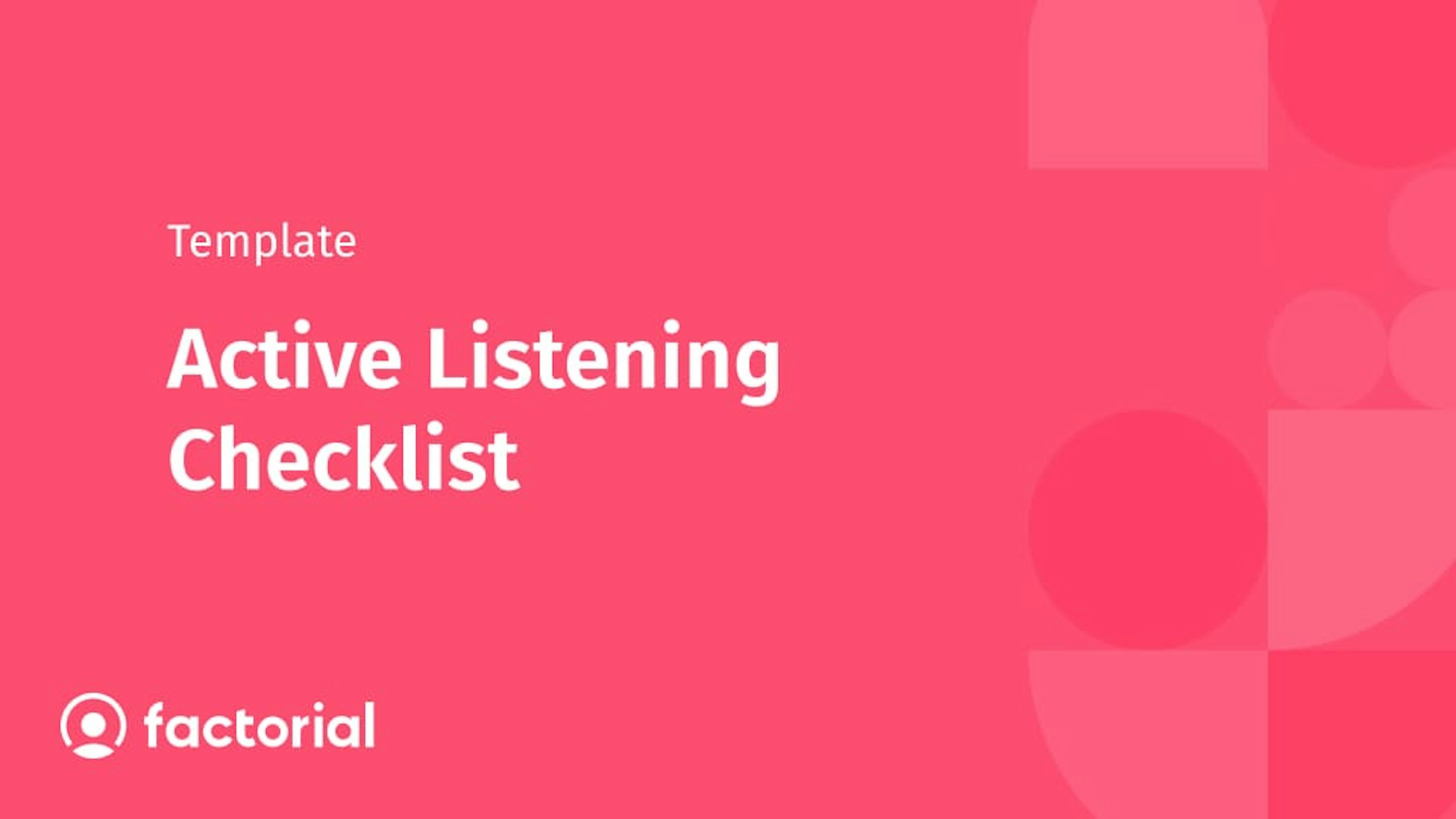 Active Listening Checklist