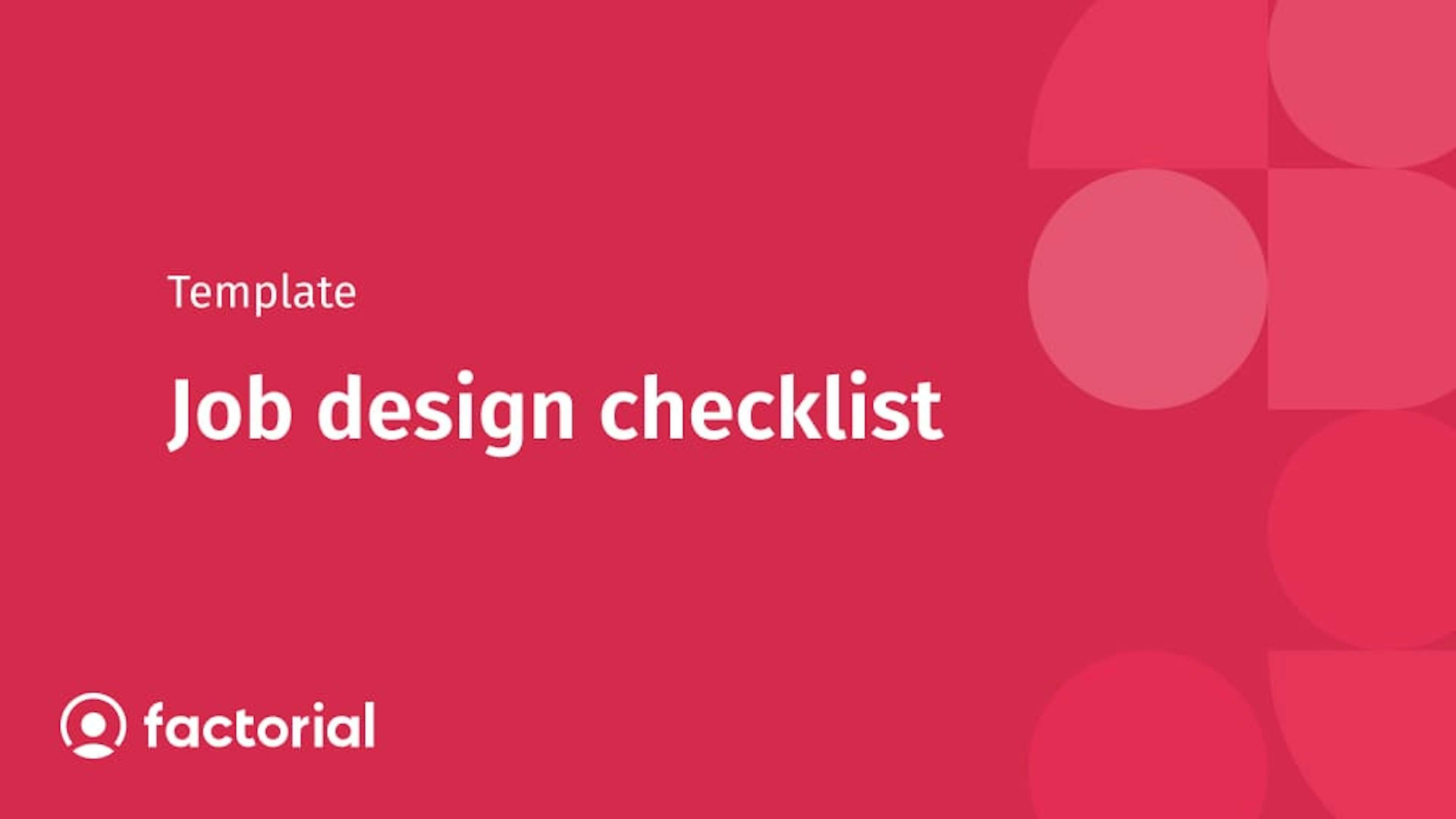 Job design checklist