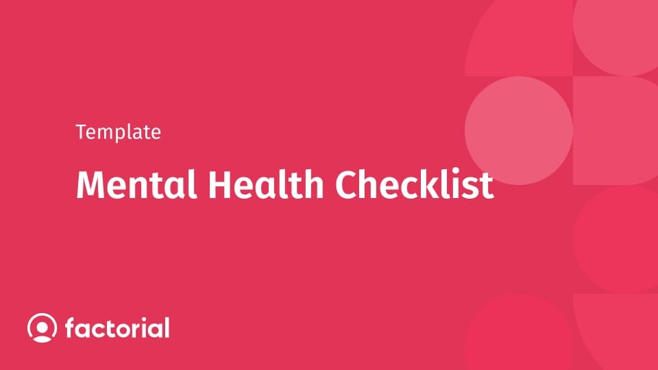 Mental Health Checklist Mental Health Checklist