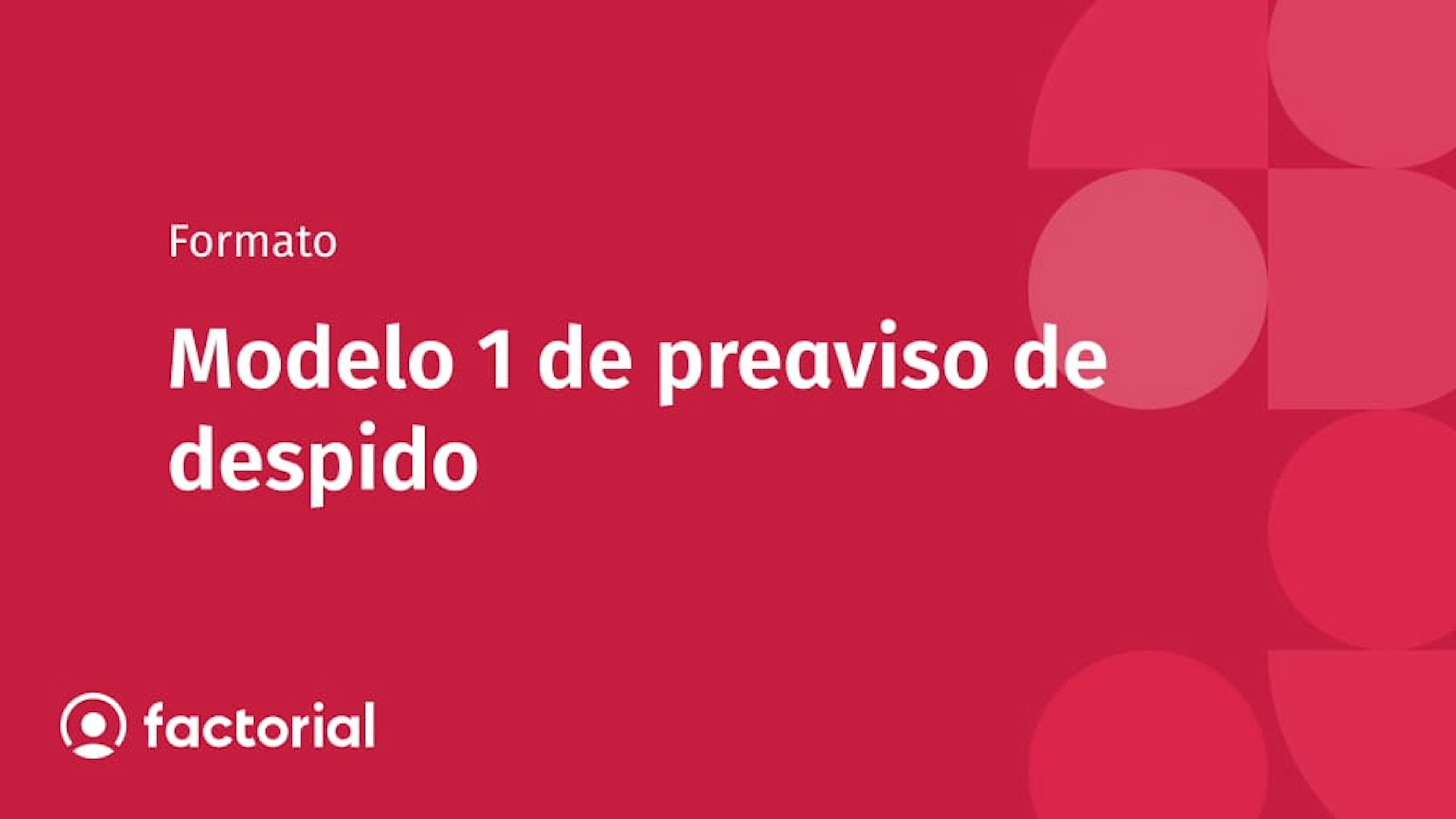 Modelo 1 de preaviso de despido