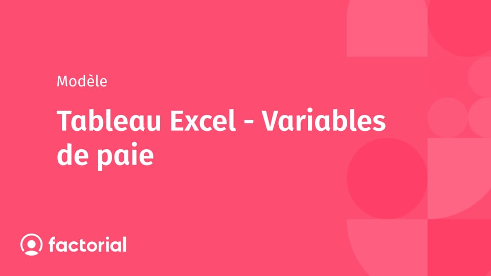 Tableau Excel - Variables de paie