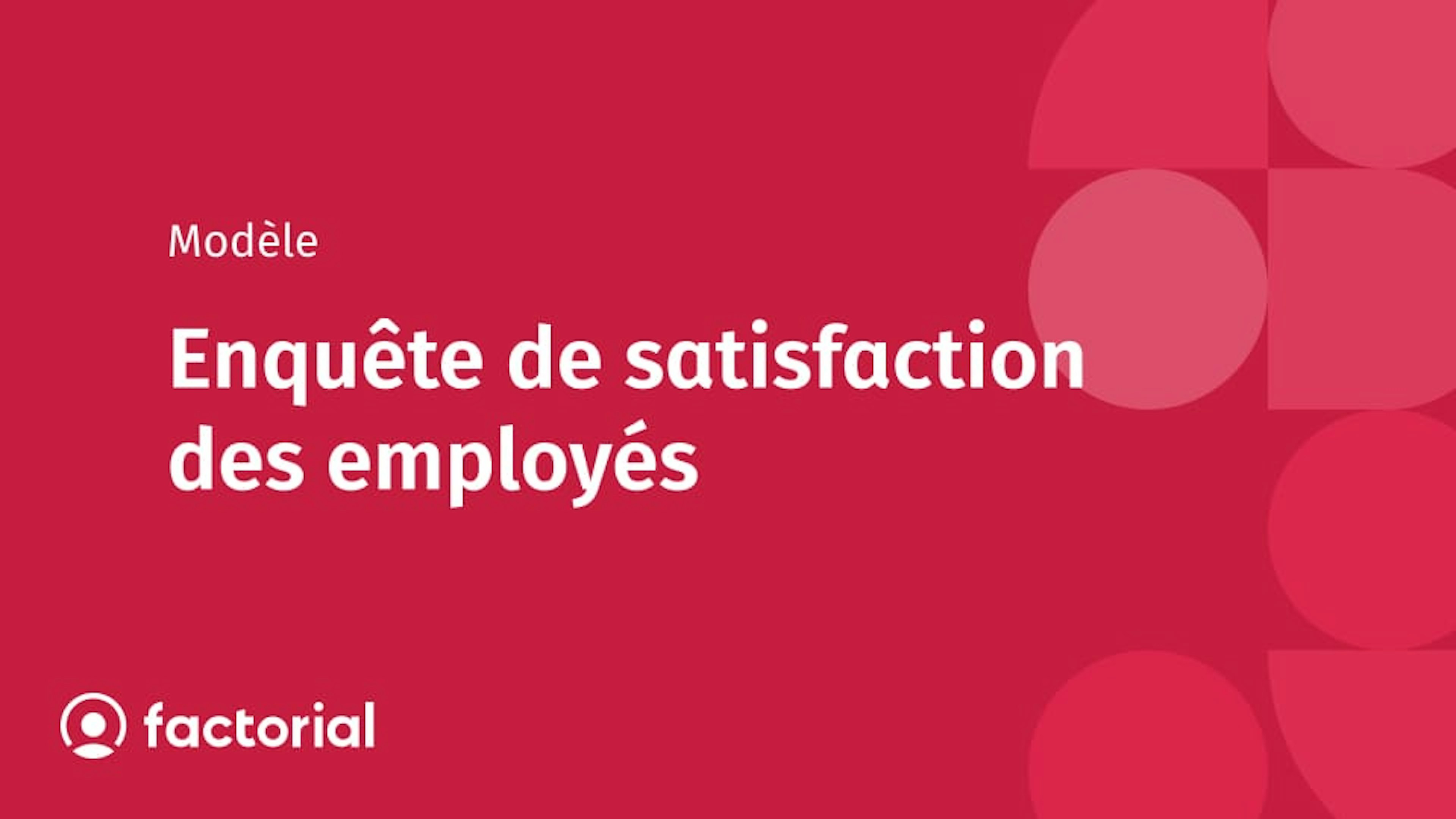 Enquête de satisfaction des employés