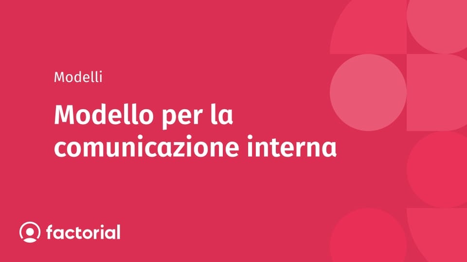 Modello per la comunicazione interna Modello per la comunicazione interna