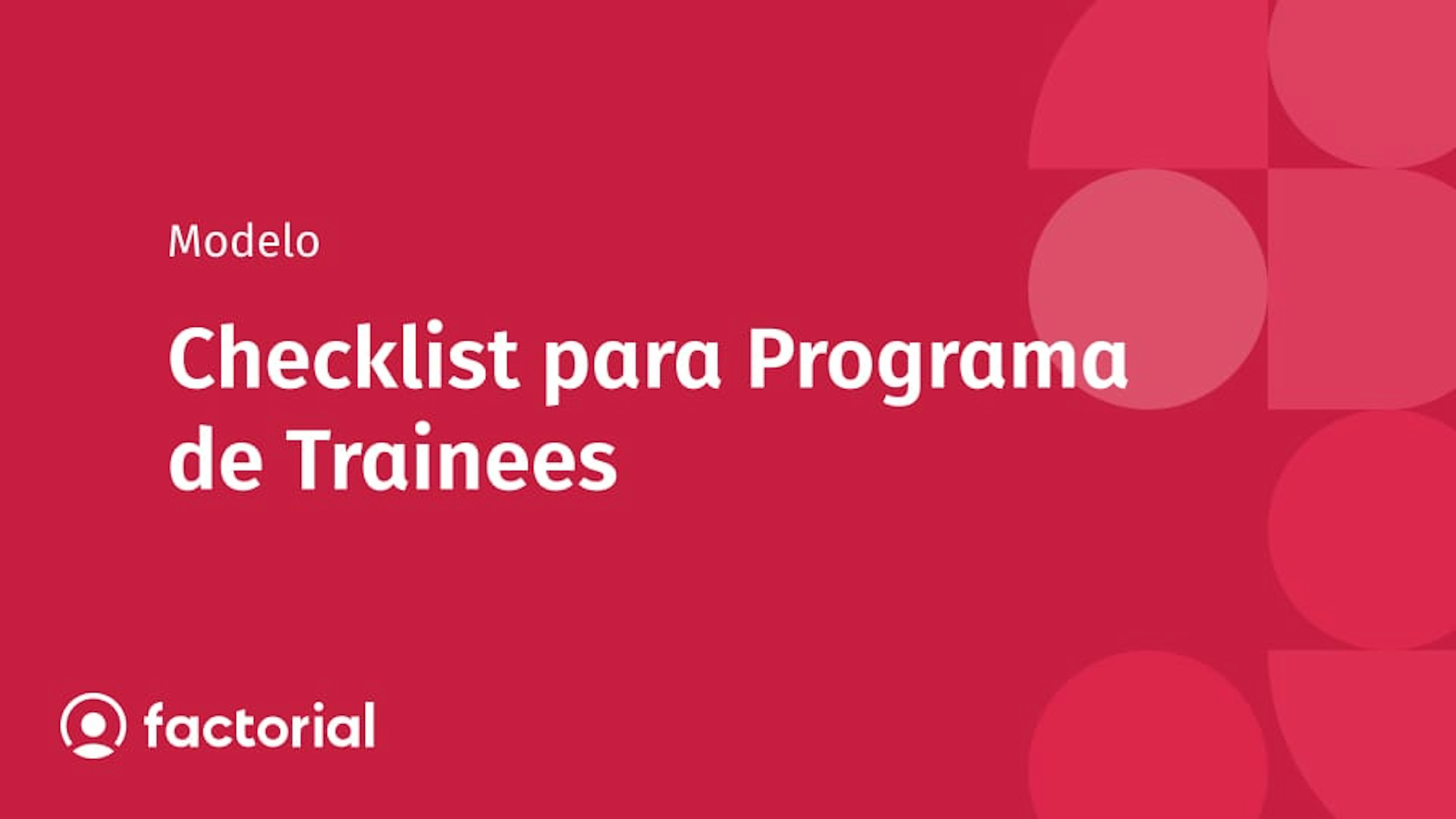 Checklist para Programa de Trainees