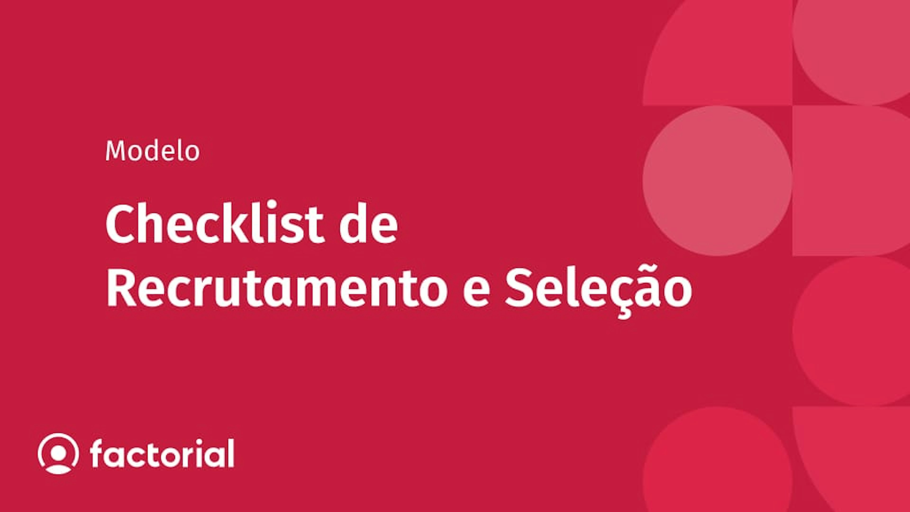 Checklist de Recrutamento e Seleção