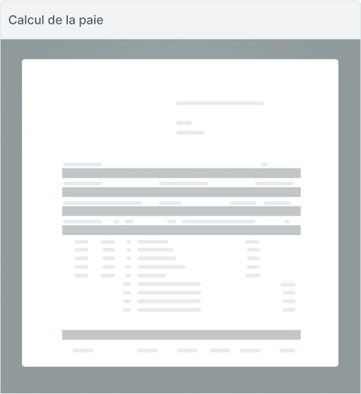Calcul de la paie