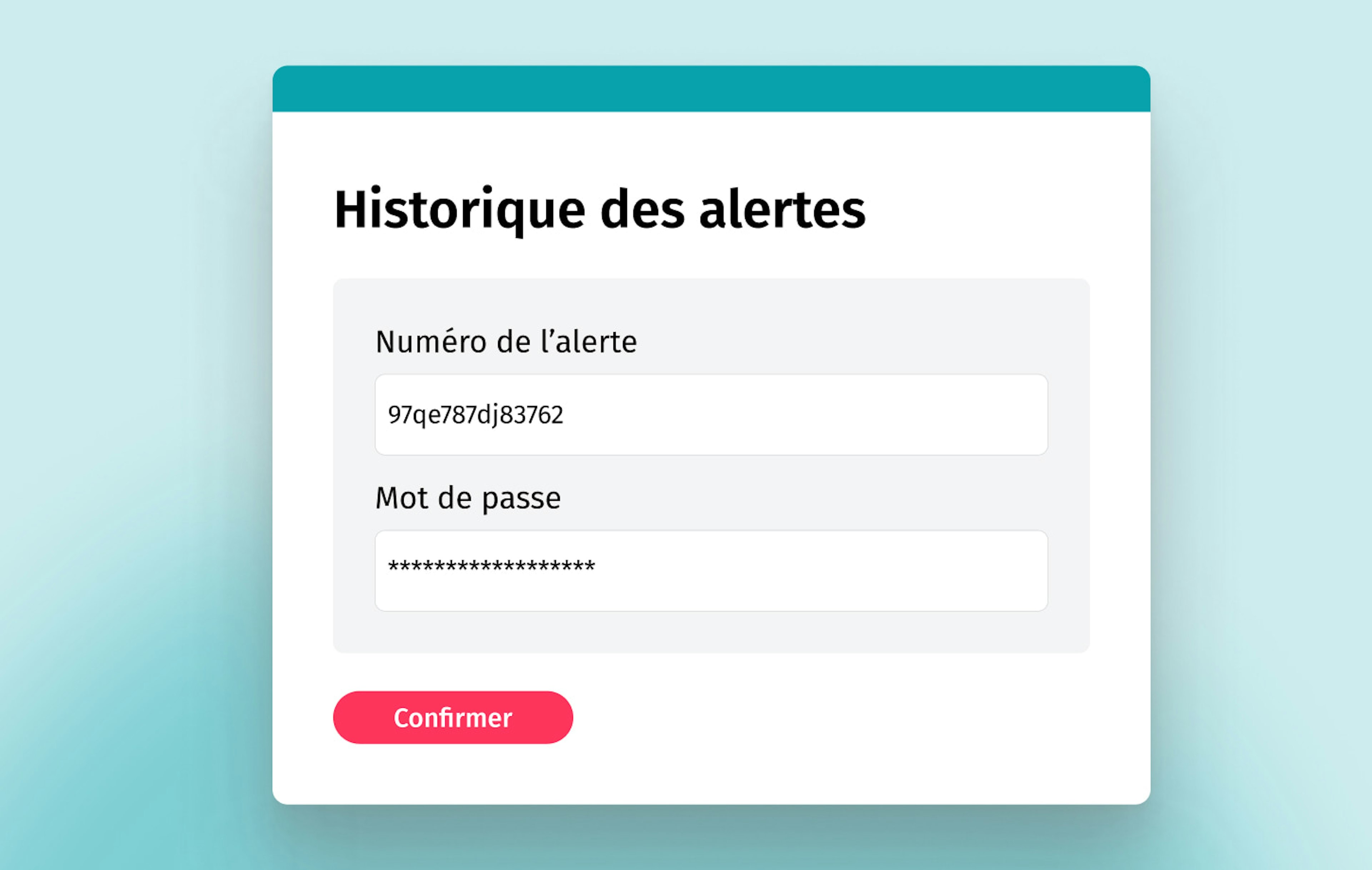 Aperçu de l'accès à l'hitorique des alertes