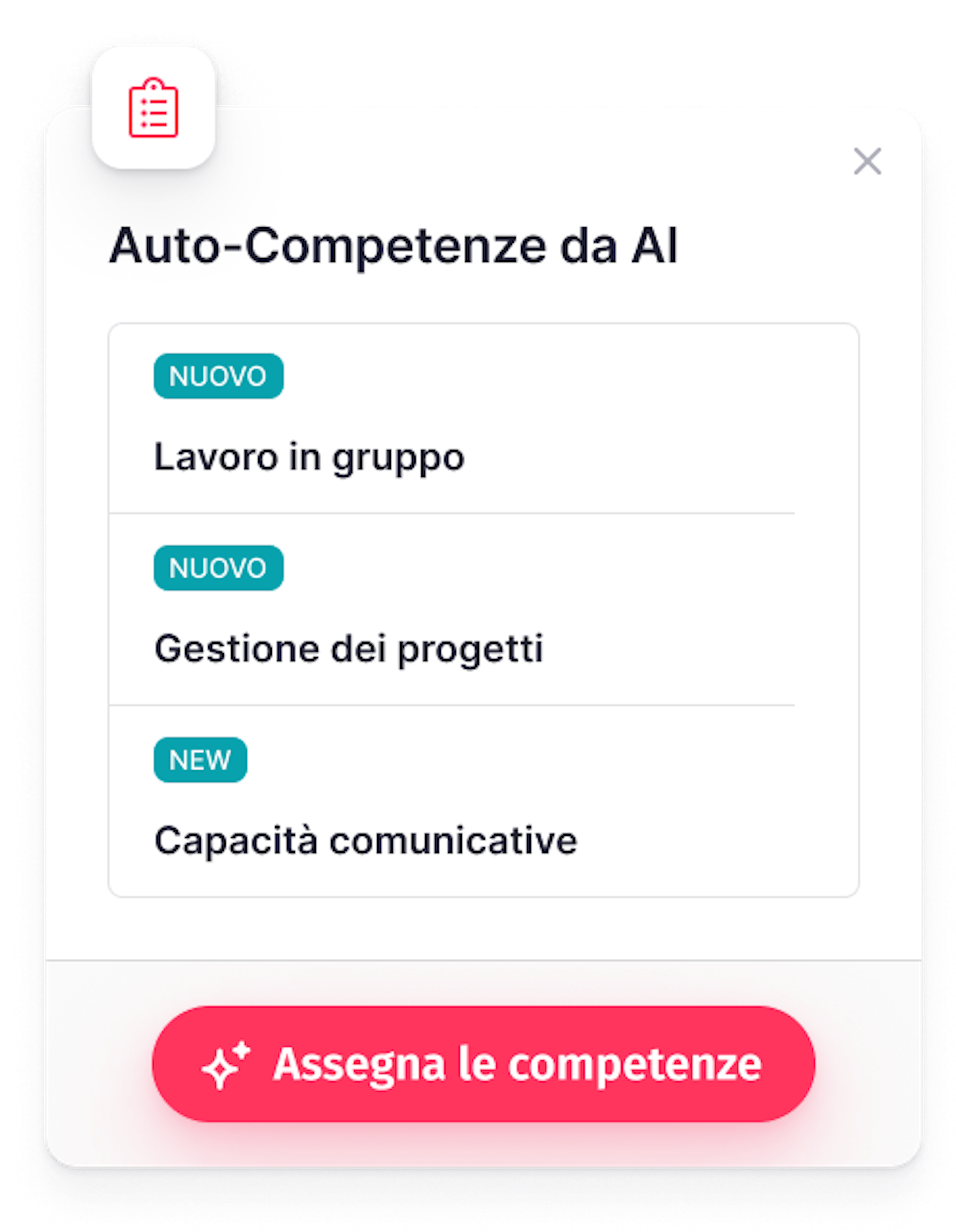 Assegnazione competenze AI